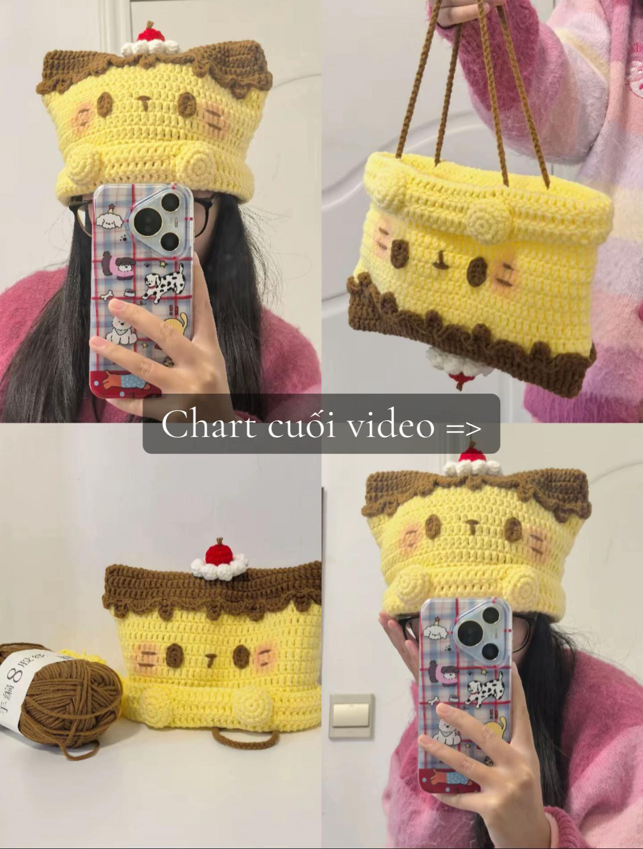 Crochet Pudding Hat and Bag Pattern Chart