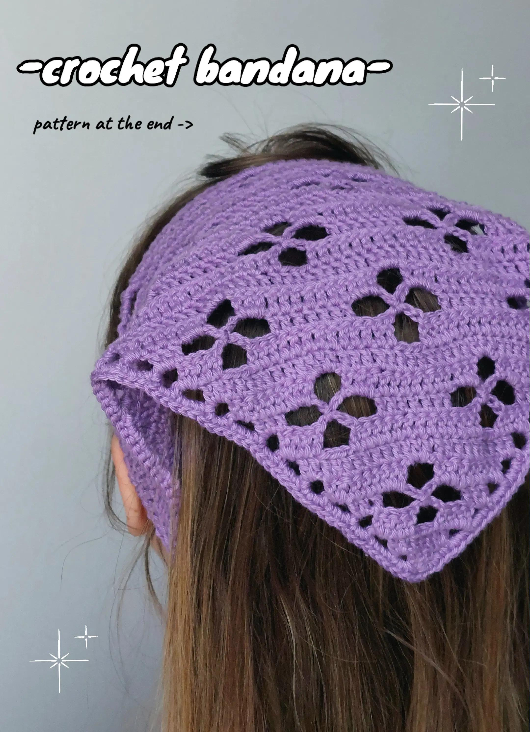 Crochet Purple Lace Bandana Pattern with Chart and Tutorial
