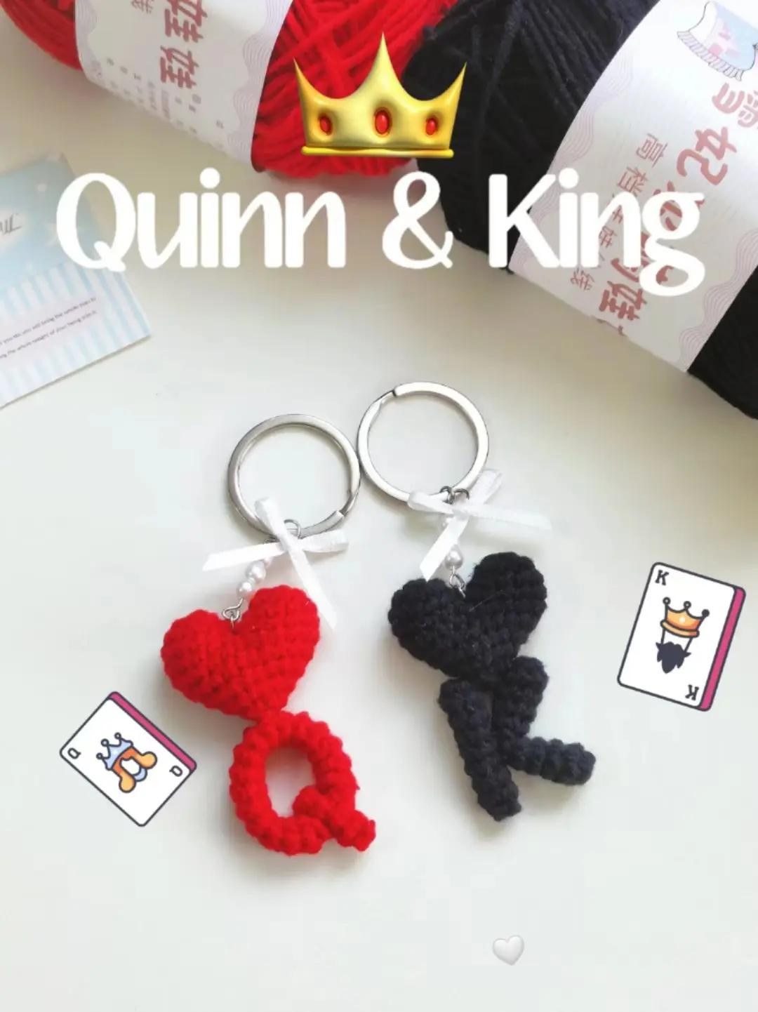 Crochet Q and K Heart Keychains Pattern Chart