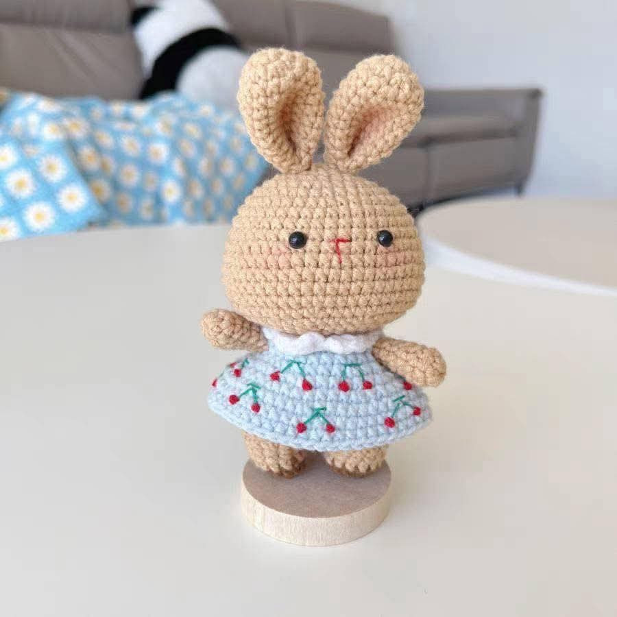 Crochet Rabbit Doll Chart with Cherry Dress Pattern