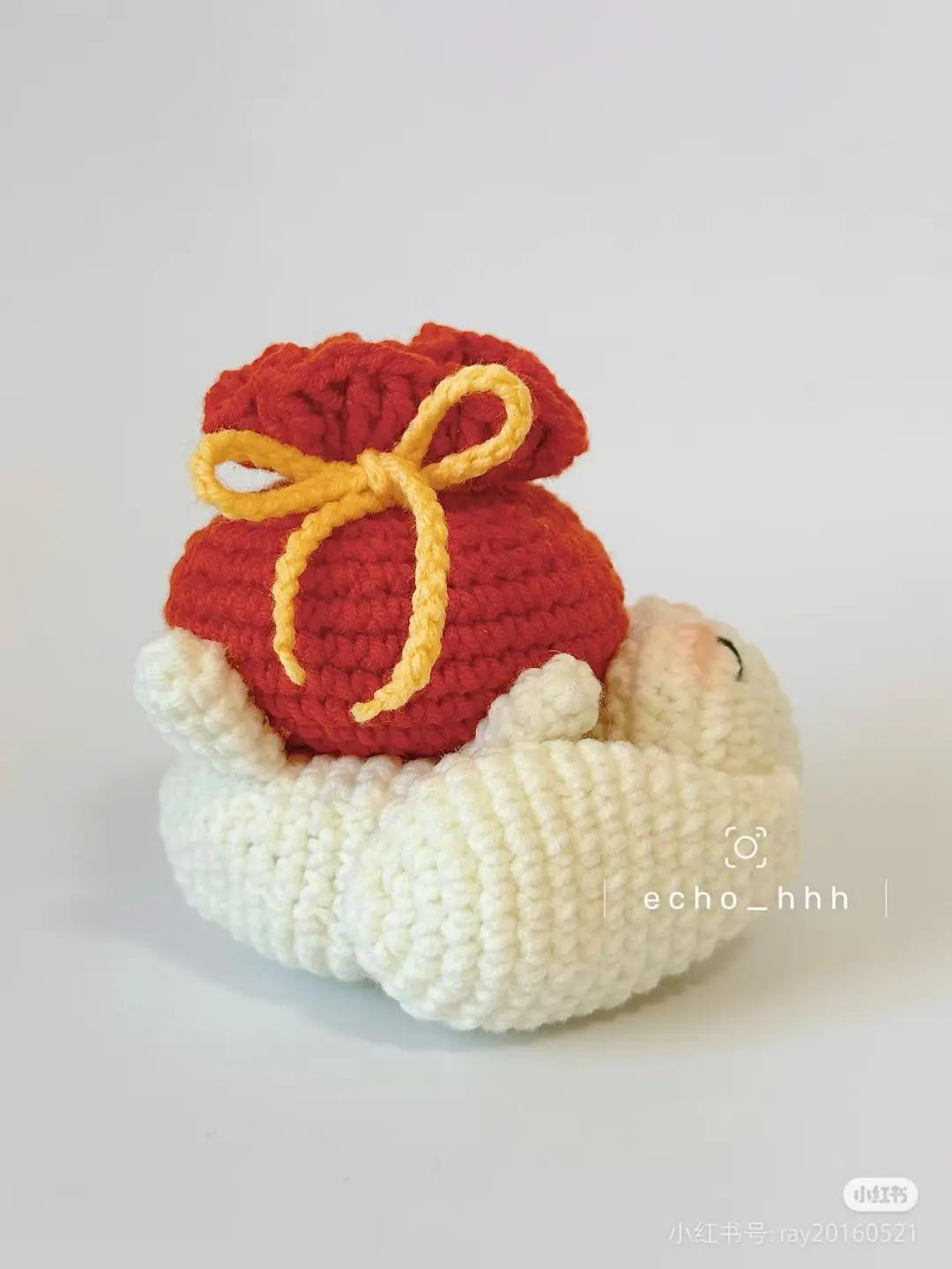 Crochet Rabbit Holding Lucky Money Bag Pattern Chart