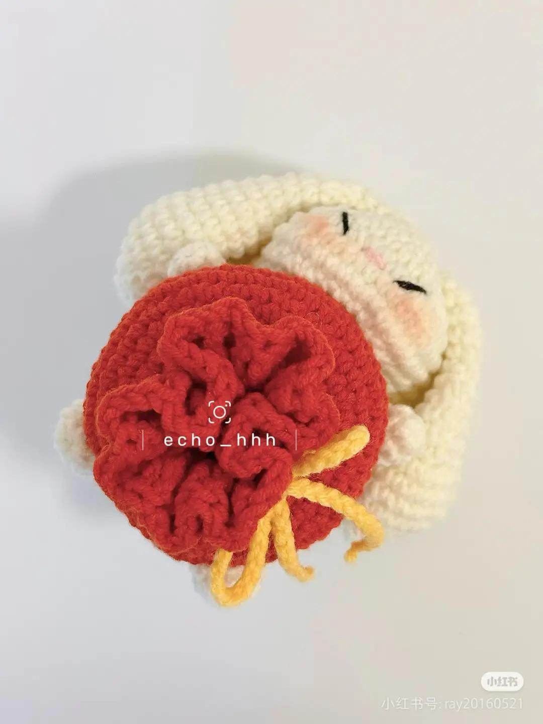 Crochet Rabbit Holding Lucky Money Bag Pattern Chart