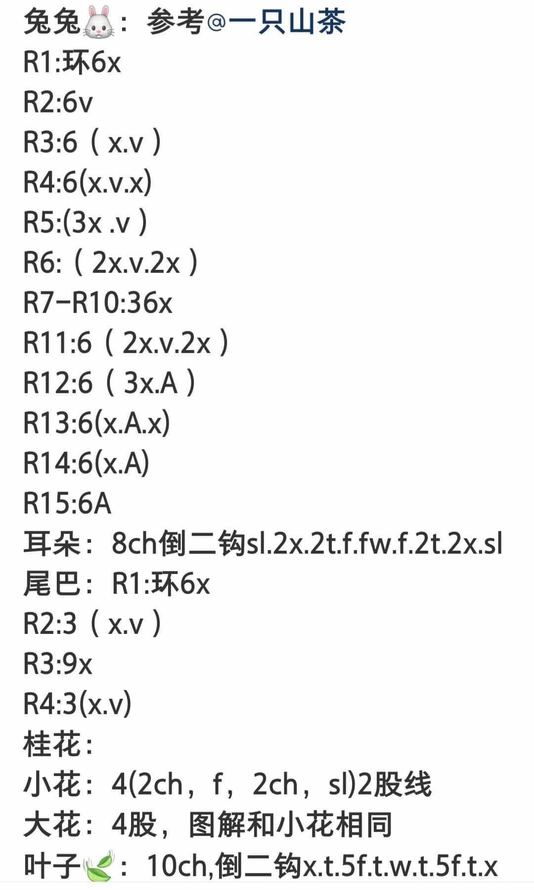 Crochet Rabbit Keychain with Flowers Pattern Chart