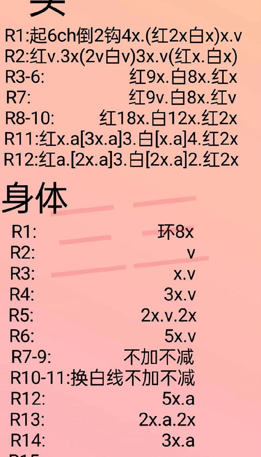 Crochet Red Dragon Amigurumi Pattern Chart