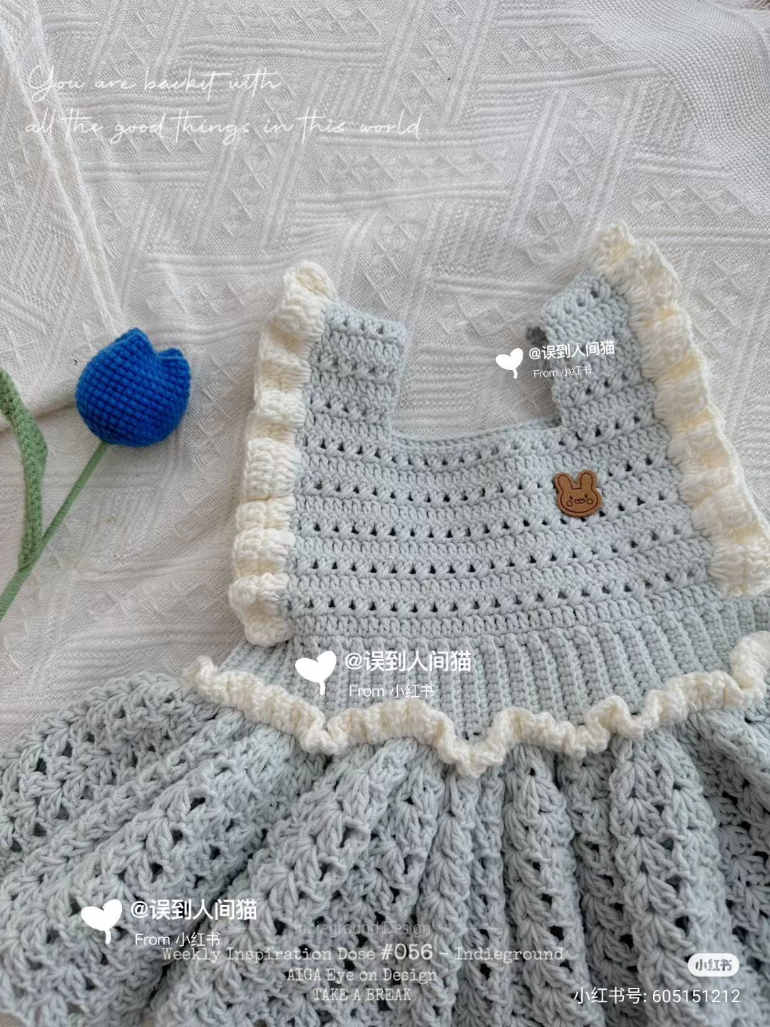 Crochet Red Princess Dress with Big Bow and Matching Headband Pattern