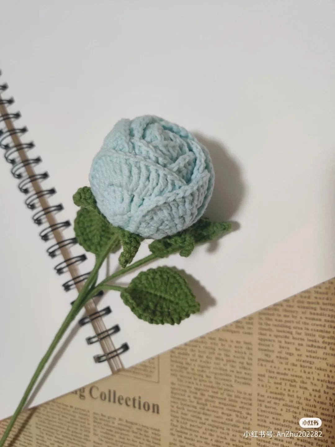 Crochet Rose Flower Pattern Chart: I Love You & Baozi Style