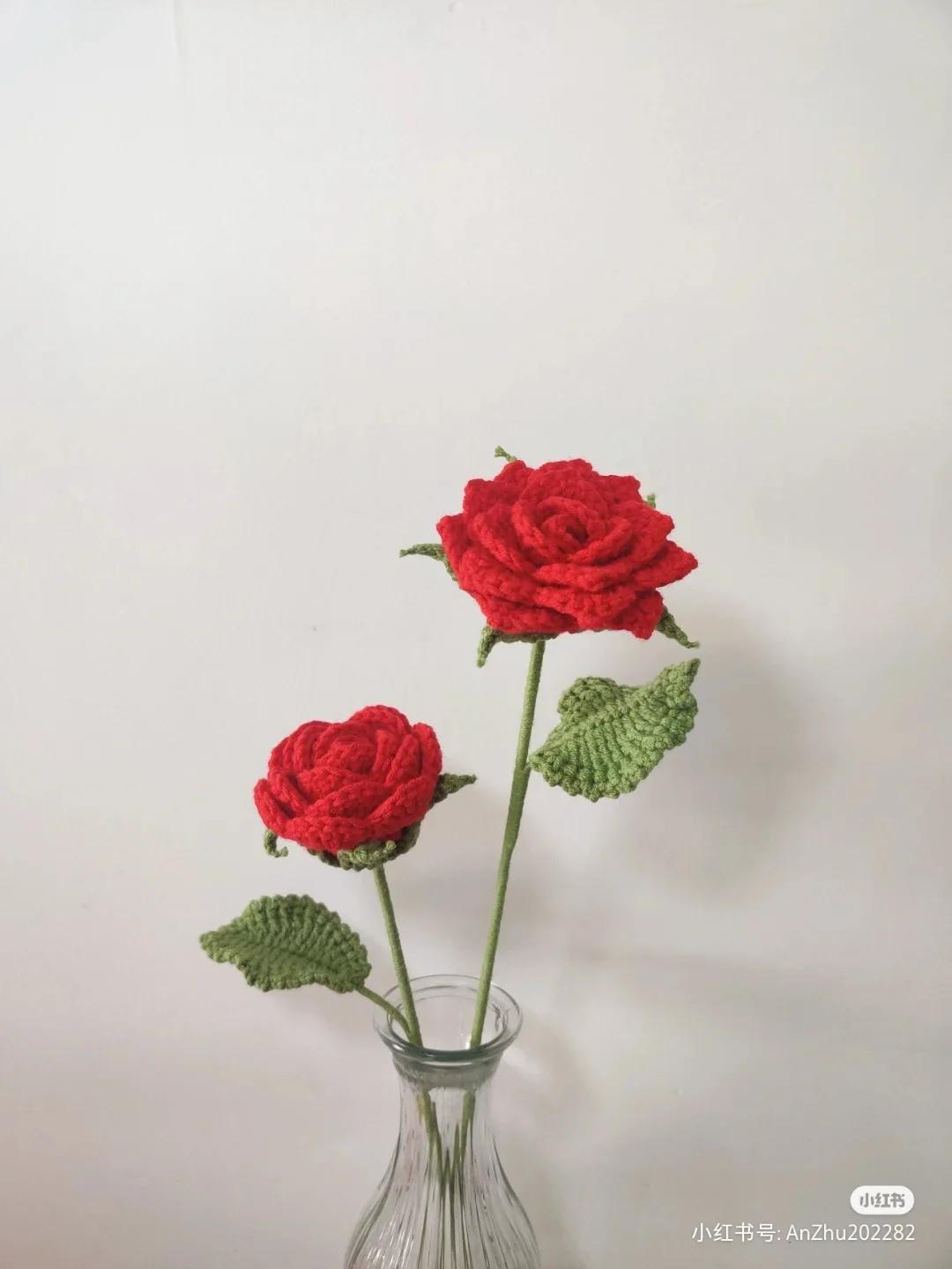 Crochet Rose Flower Pattern Chart: I Love You & Baozi Style