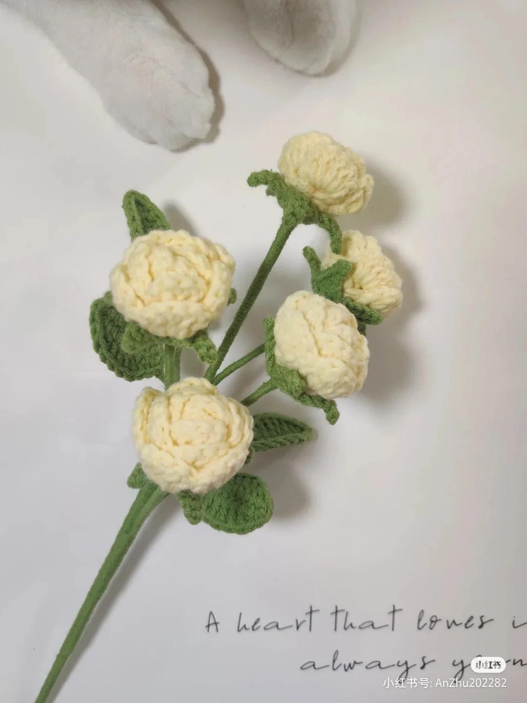 Crochet Rose Flower Pattern Chart: I Love You & Baozi Style