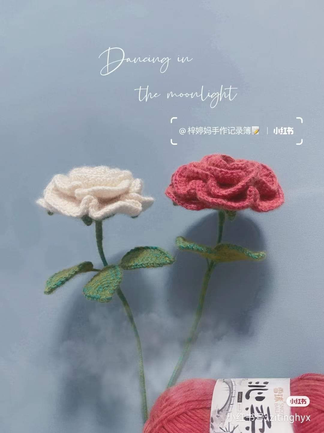 Crochet Rose Flower Pattern Chart with Petals, Calyx and Leaves Instructions