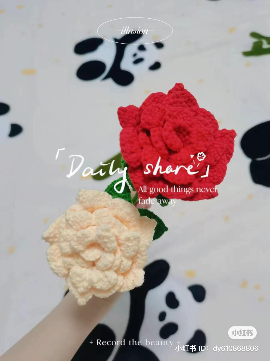 Crochet Rose Flower Pattern Tutorial Chart