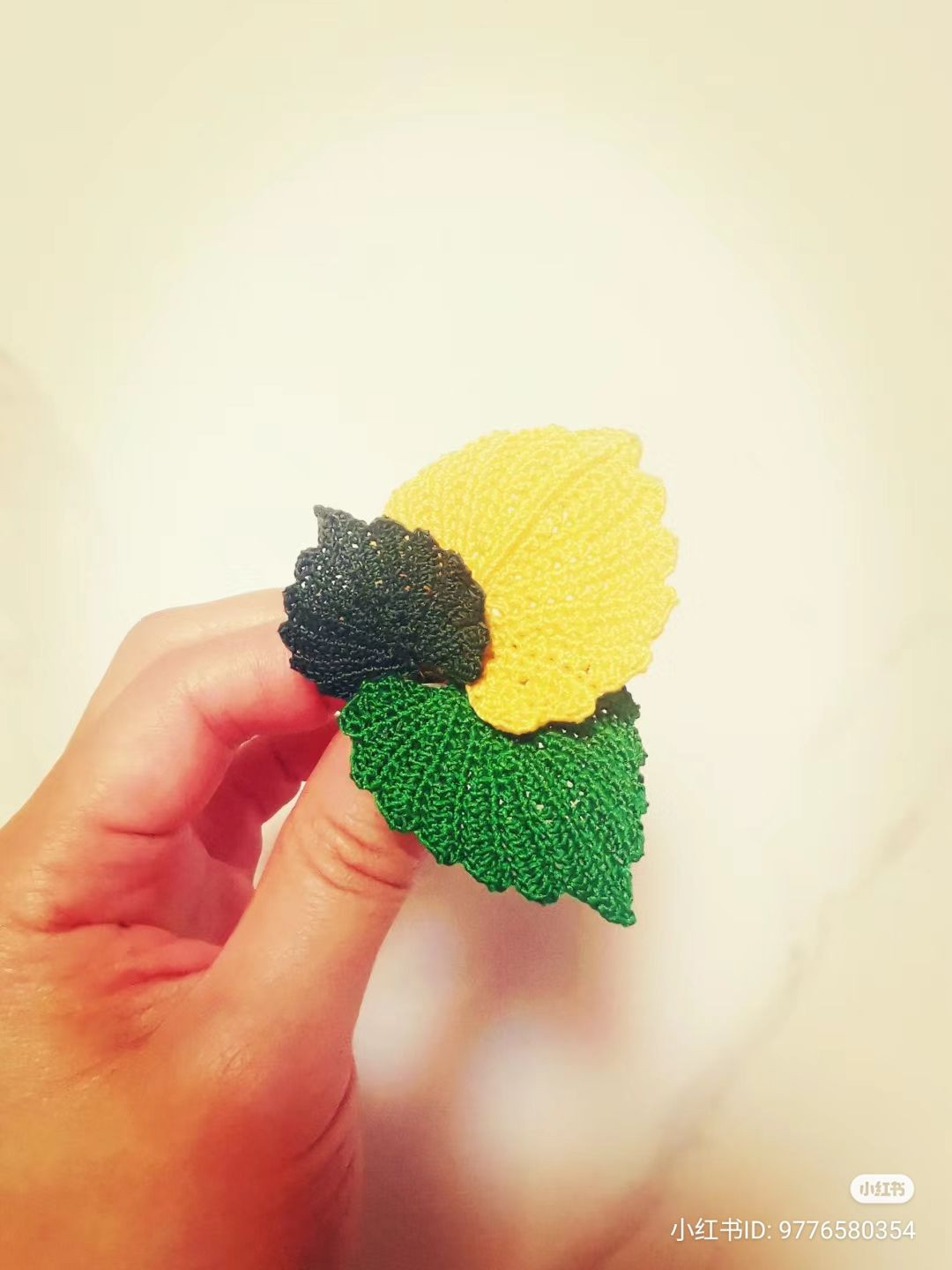 Crochet Rose Leaf Flat Chart Pattern