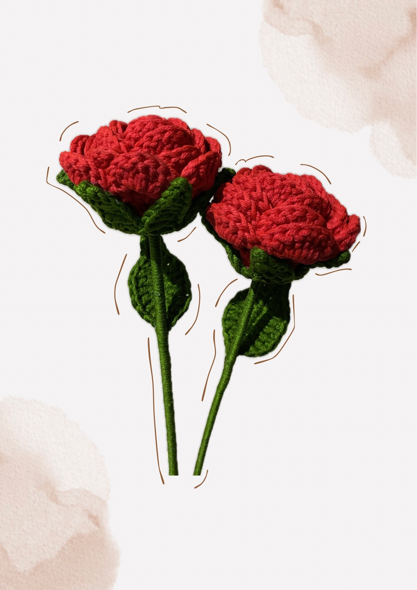 Crochet Rose Pattern: Flower, Sepal and Leaf Instructions