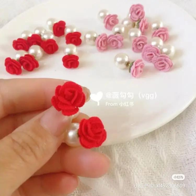 Crochet Rose Pearl Earrings Pattern Tutorial