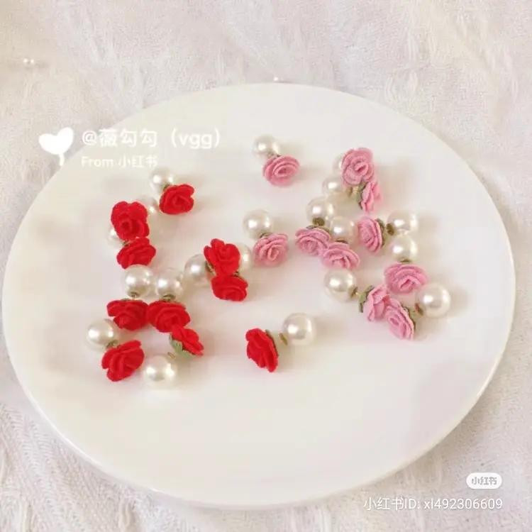 Crochet Rose Pearl Earrings Pattern Tutorial