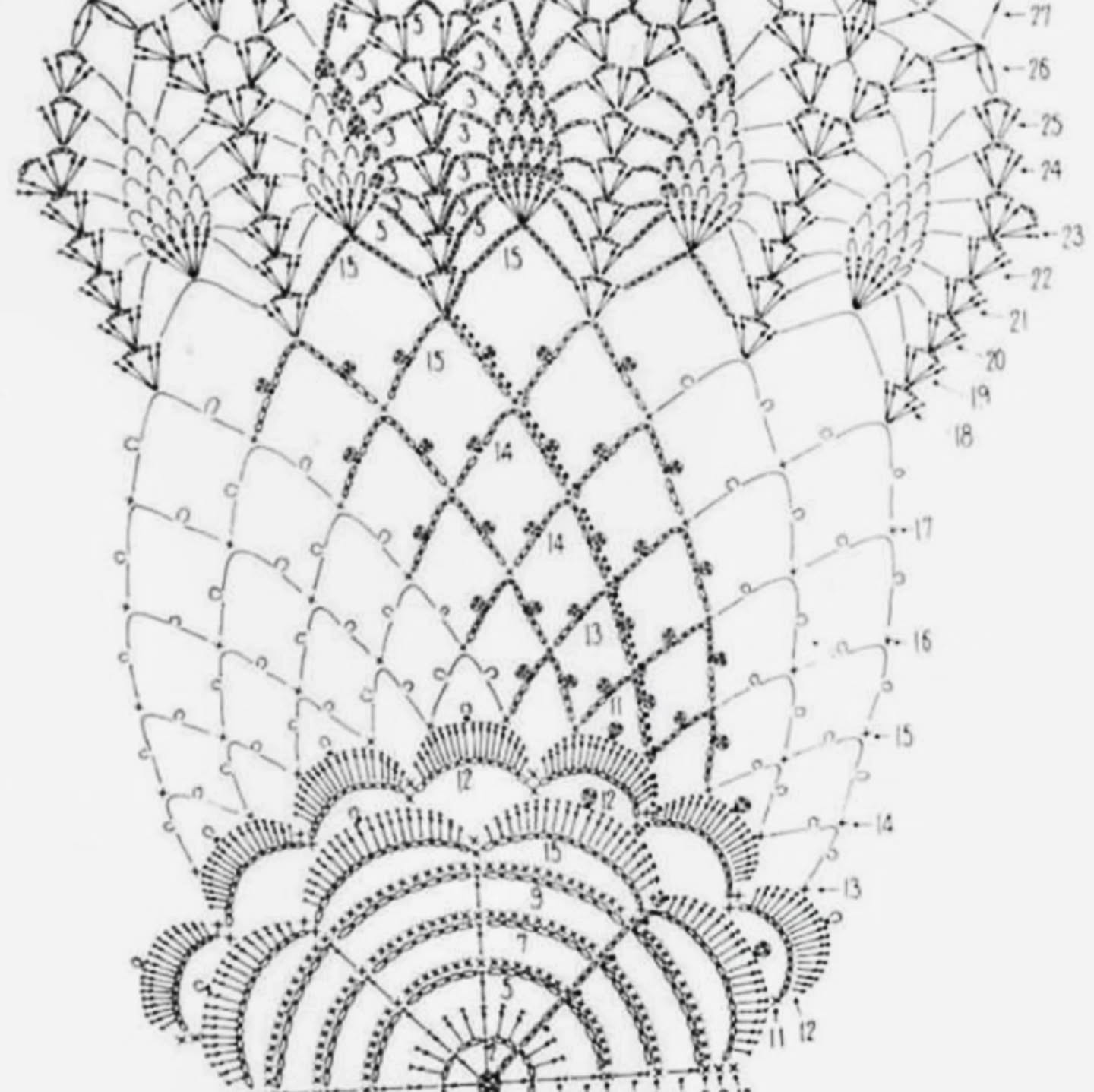 Crochet Round Tablecloth Pattern with Fan Border and Lattice Design