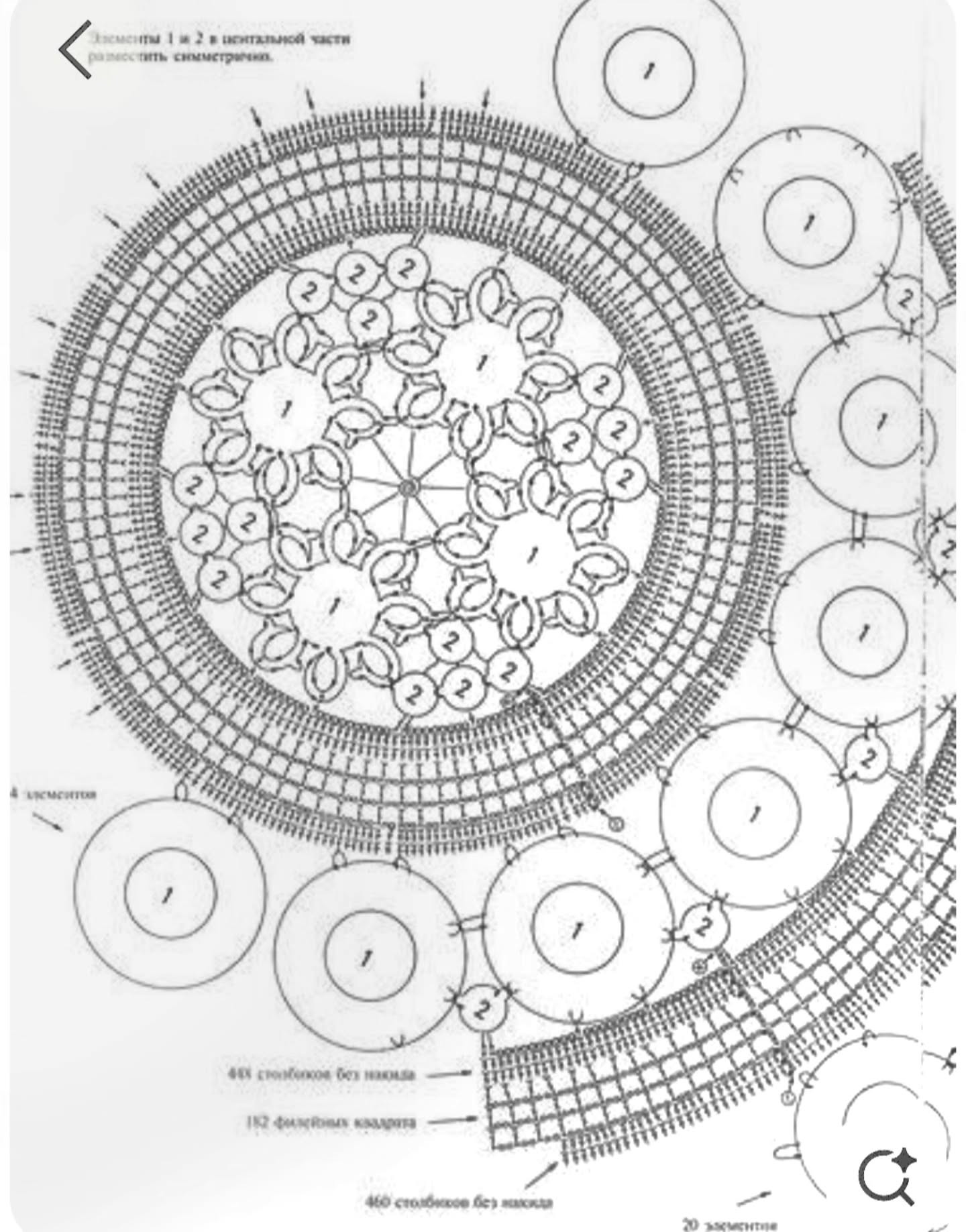 Crochet Round Tablecloth Pattern with Floral Motifs and Lace Edging