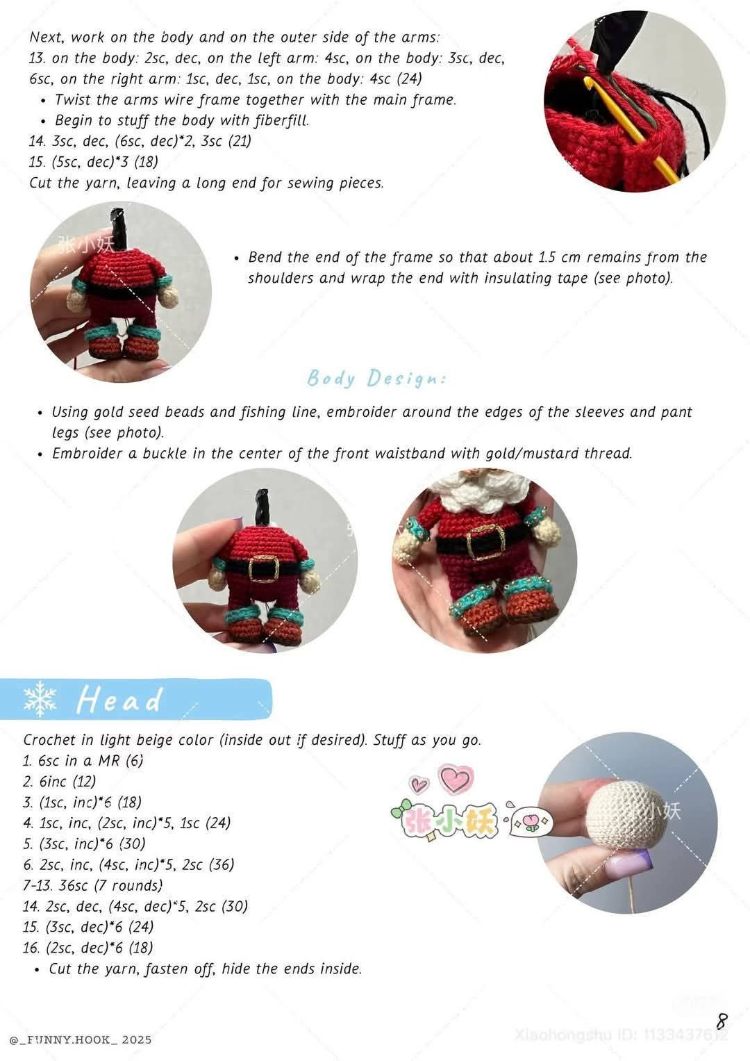 Crochet Santa Claus Doll Pattern Tutorial with Video Guide