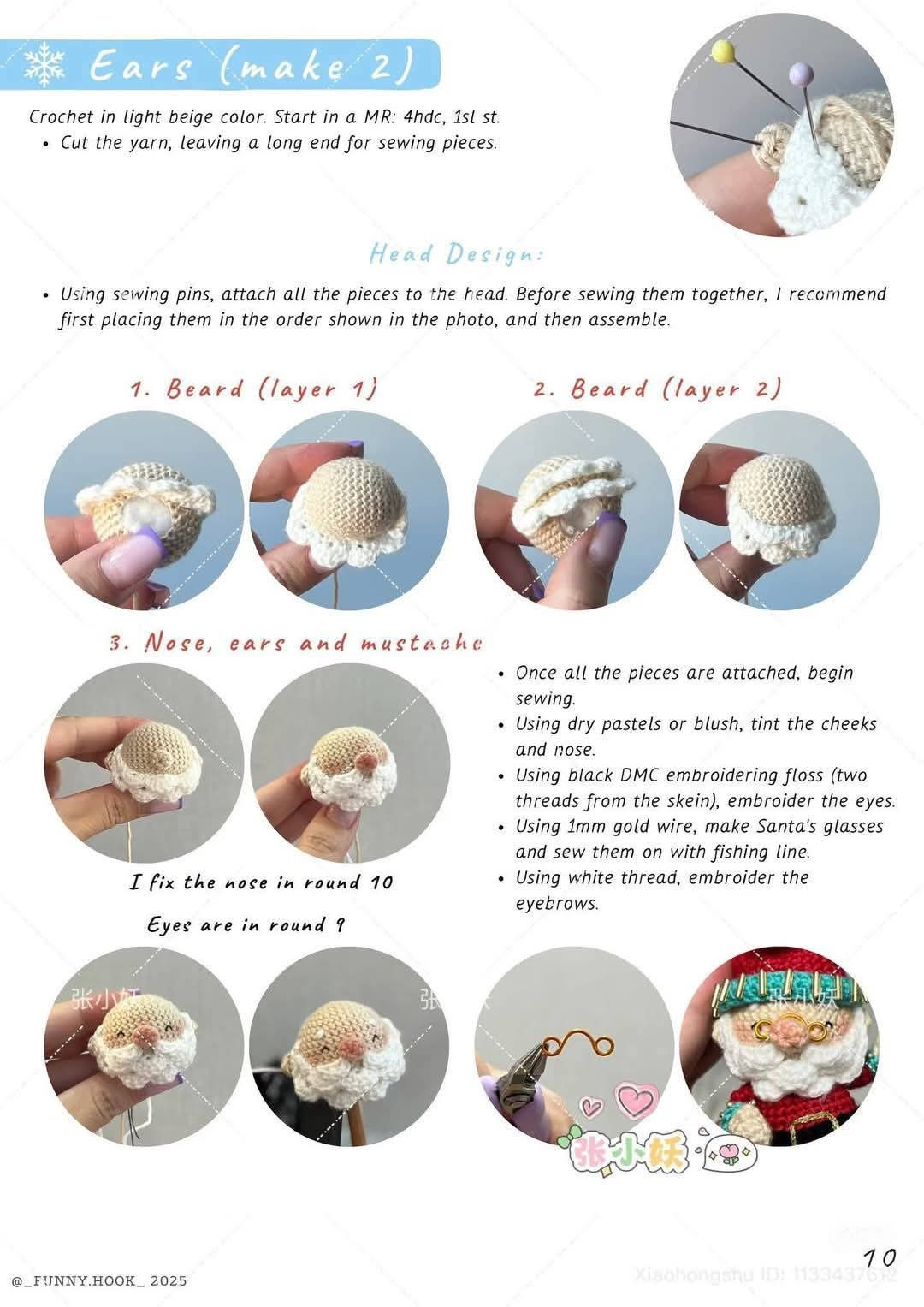 Crochet Santa Claus Doll Pattern Tutorial with Video Guide