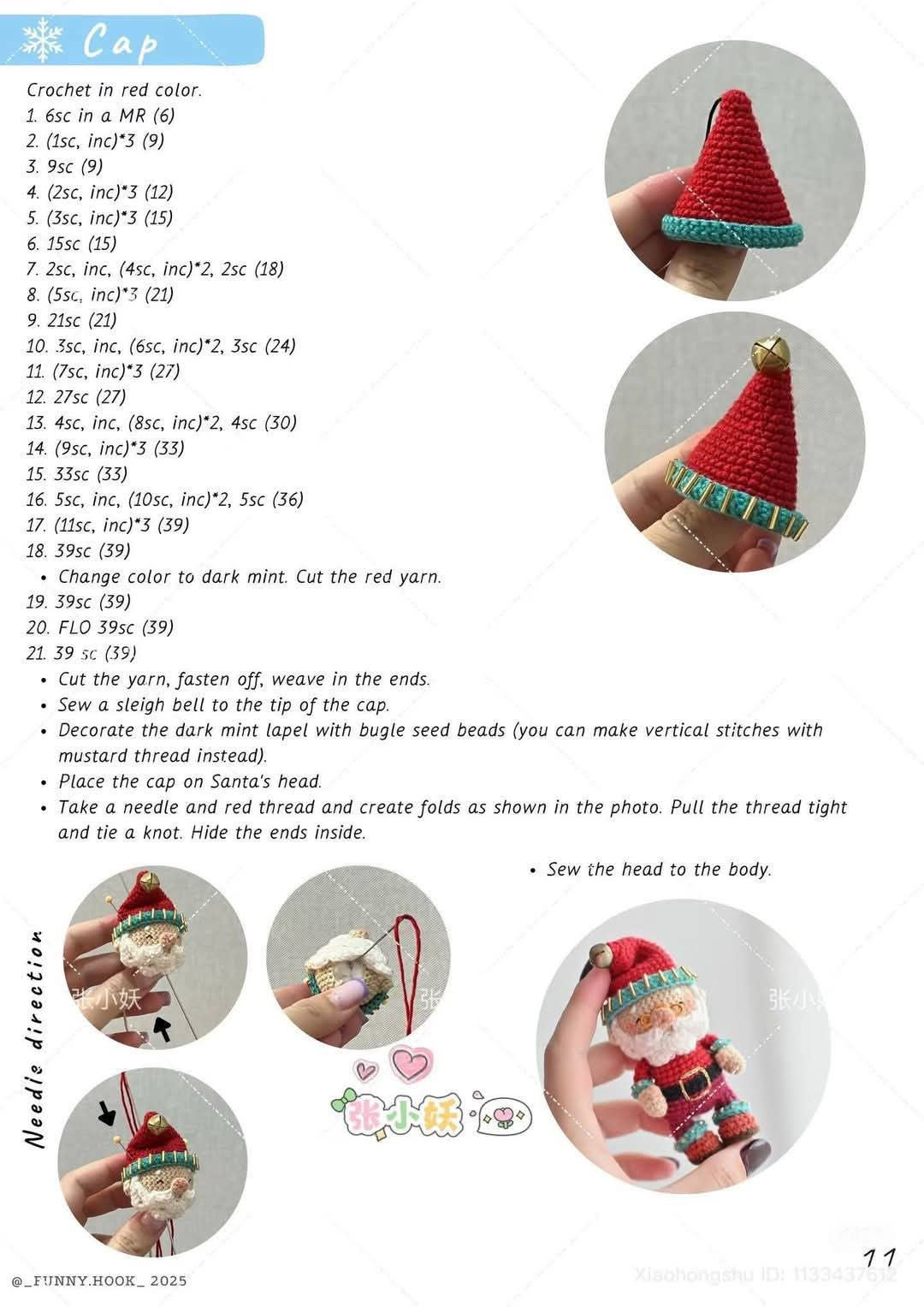 Crochet Santa Claus Doll Pattern Tutorial with Video Guide