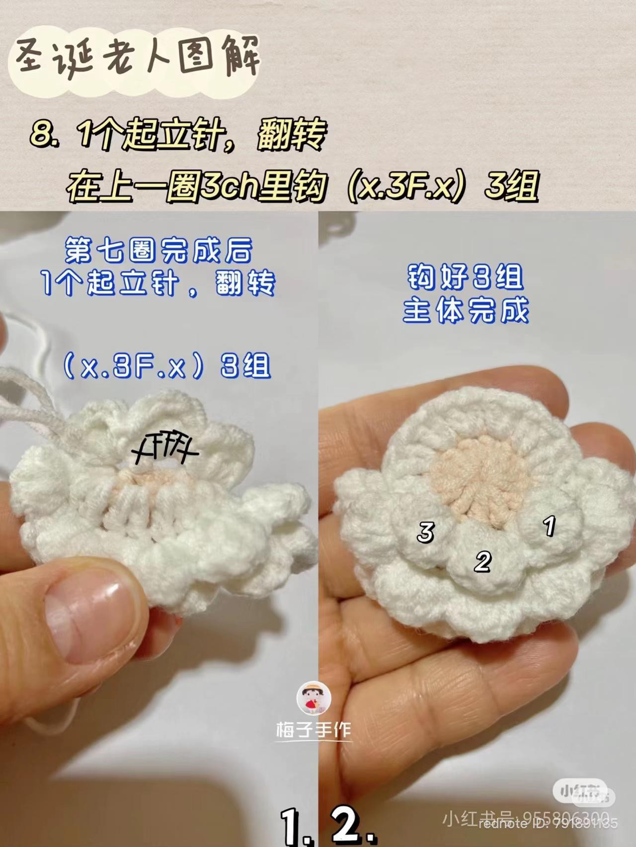 Crochet Santa Claus Keychain Tutorial Chart