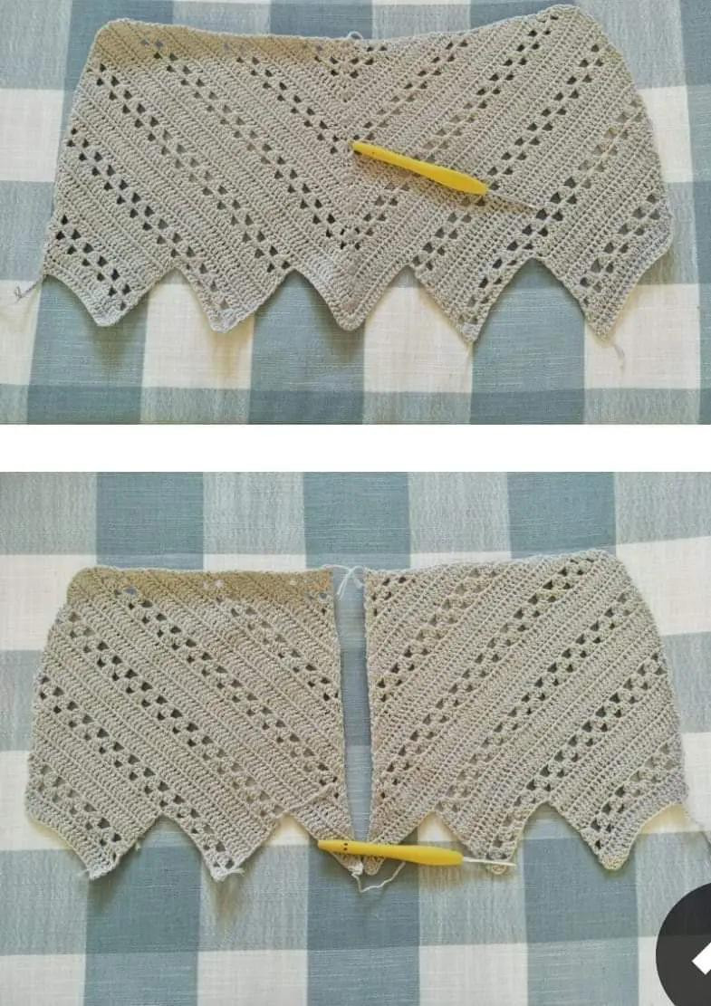 Crochet Skirt Pattern Chart with Daisy Motifs and Assembly Diagram
