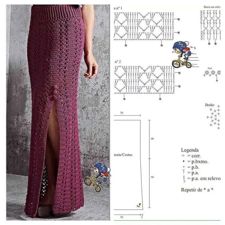 Crochet Skirt Patterns: Long Maxi and Short Mini with Detailed Charts