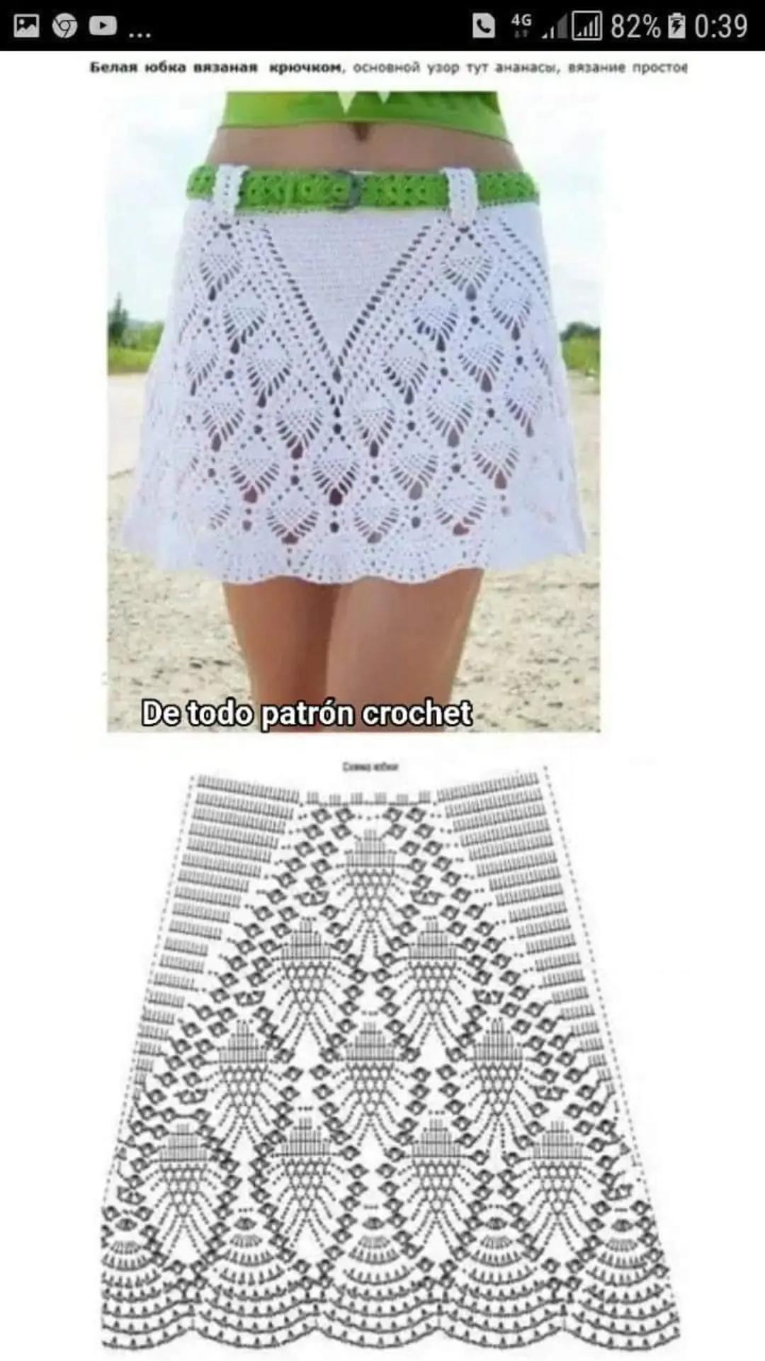 Crochet Skirt Patterns with Charts: White Lace, Fan Stitch, and Pineapple Motifs