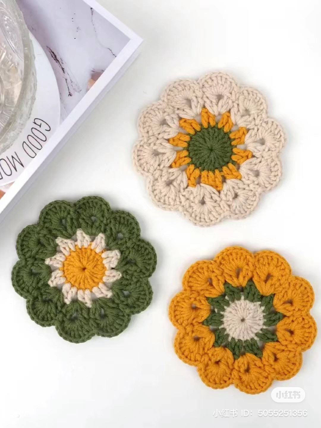 Crochet Small Flower Coaster Pattern Tutorial