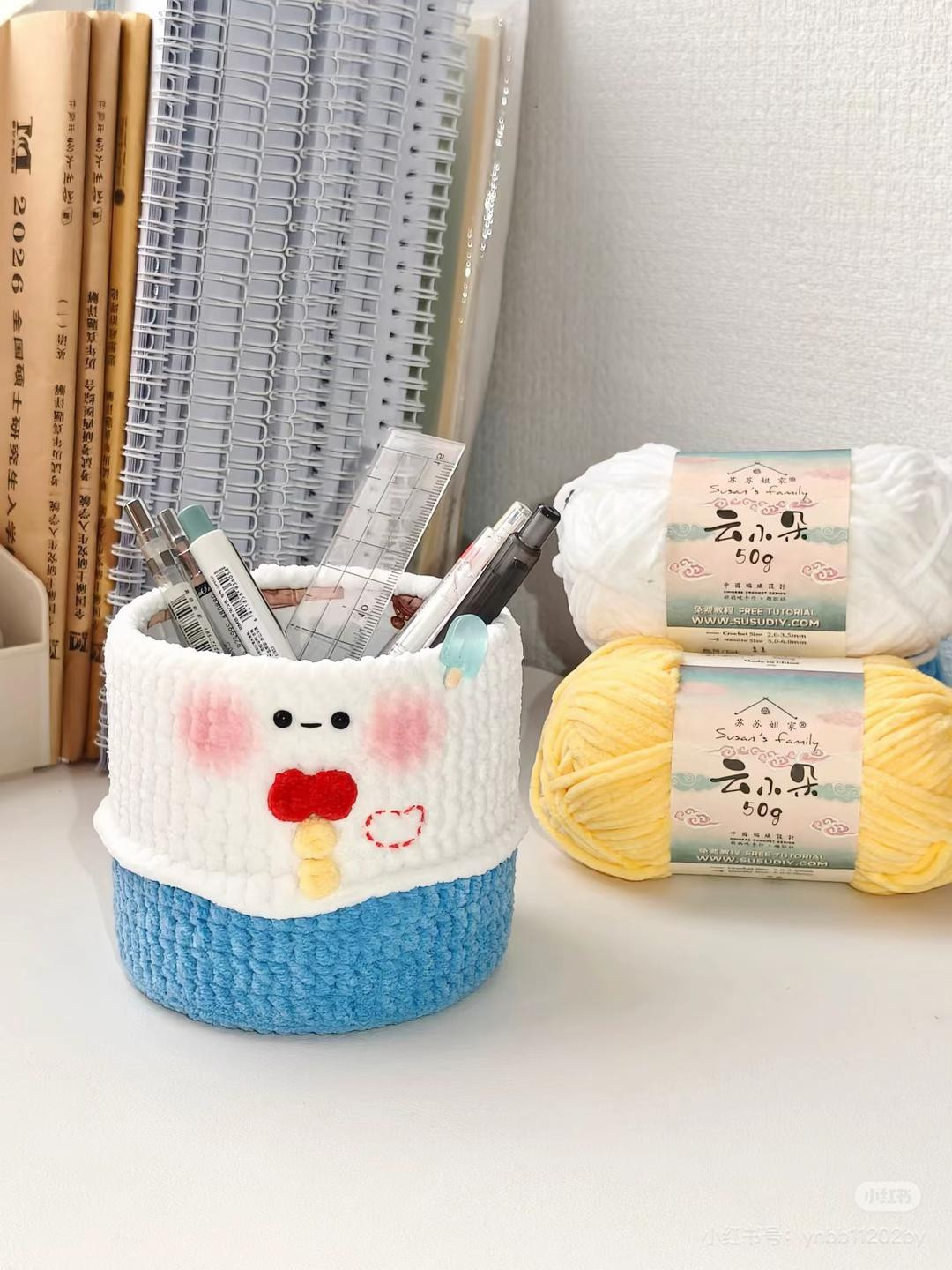 Crochet Snowman Pen Holder Chart with Free Pattern