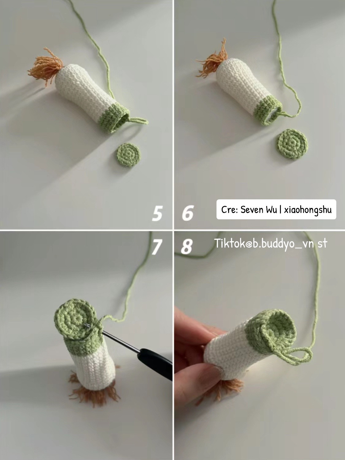 Crochet Spring Onion Amigurumi Pattern Tutorial