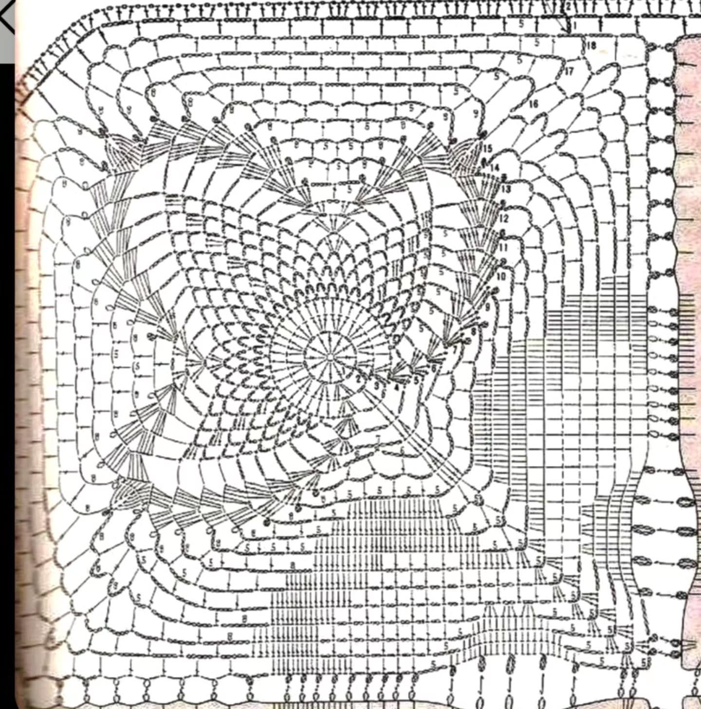 Crochet Square Motif Patterns for Baby Blankets and Tablecloths