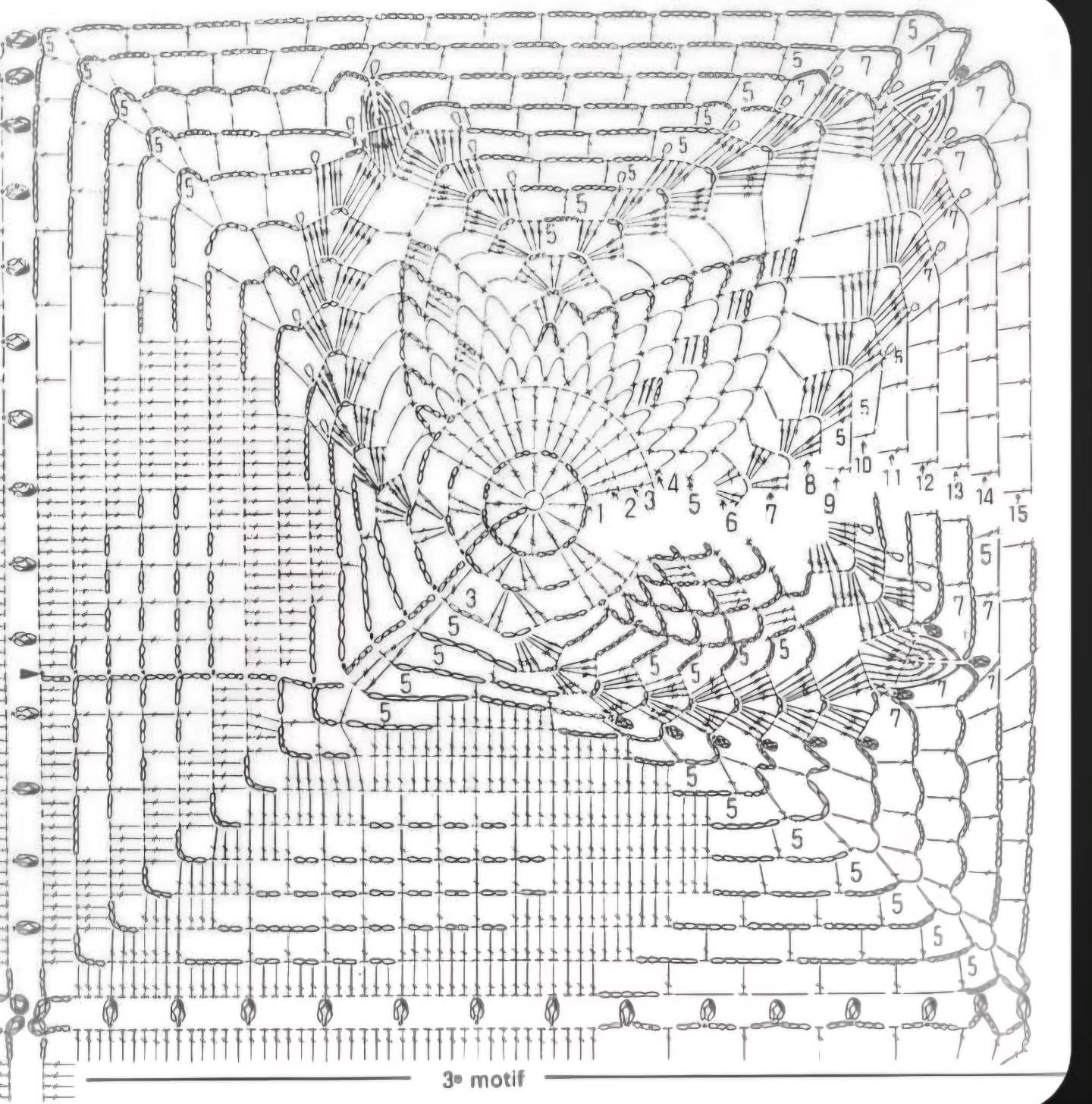 Crochet Square Motif Patterns for Baby Blankets and Tablecloths