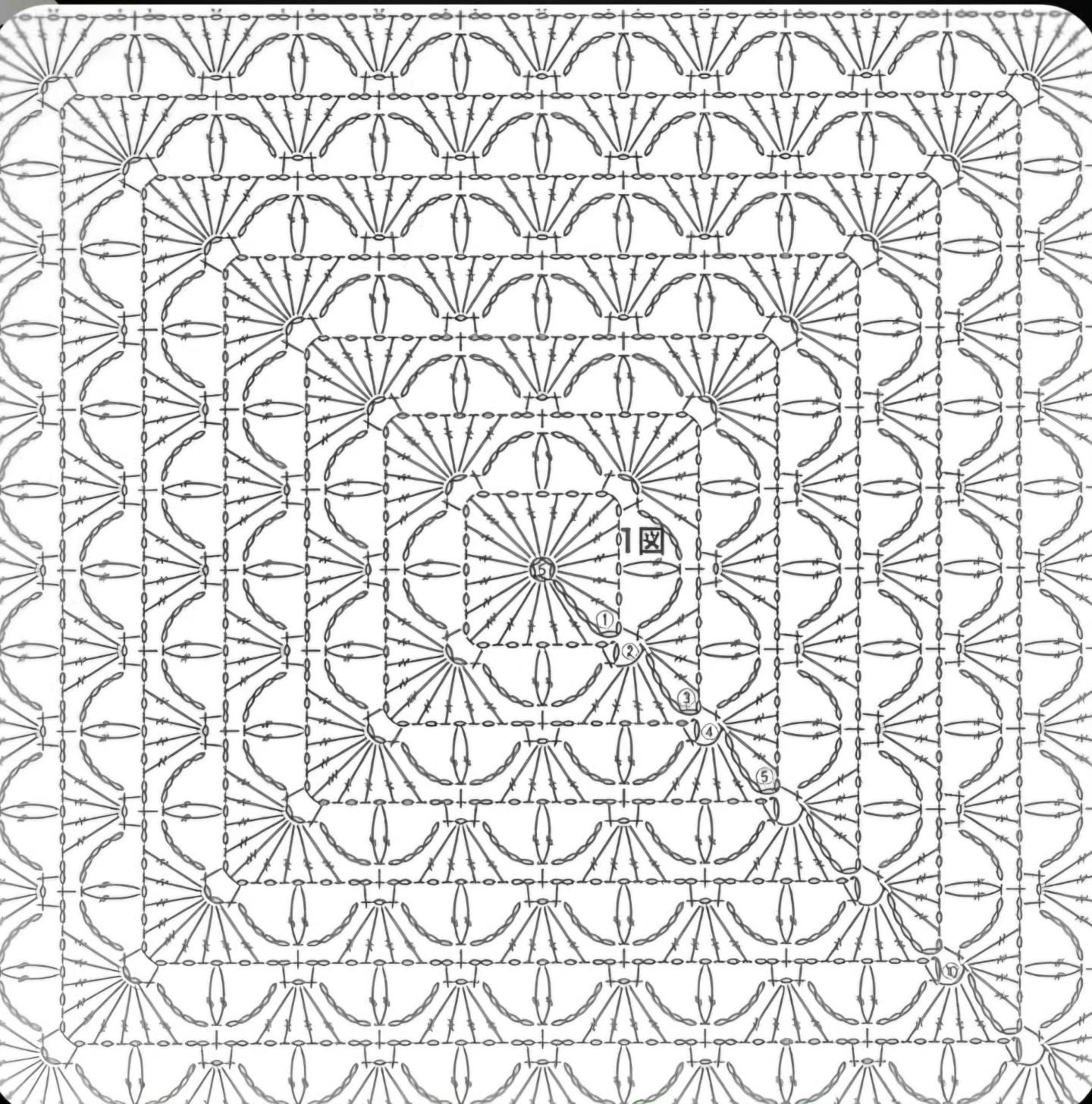 Crochet Square Motif Patterns for Baby Blankets and Tablecloths