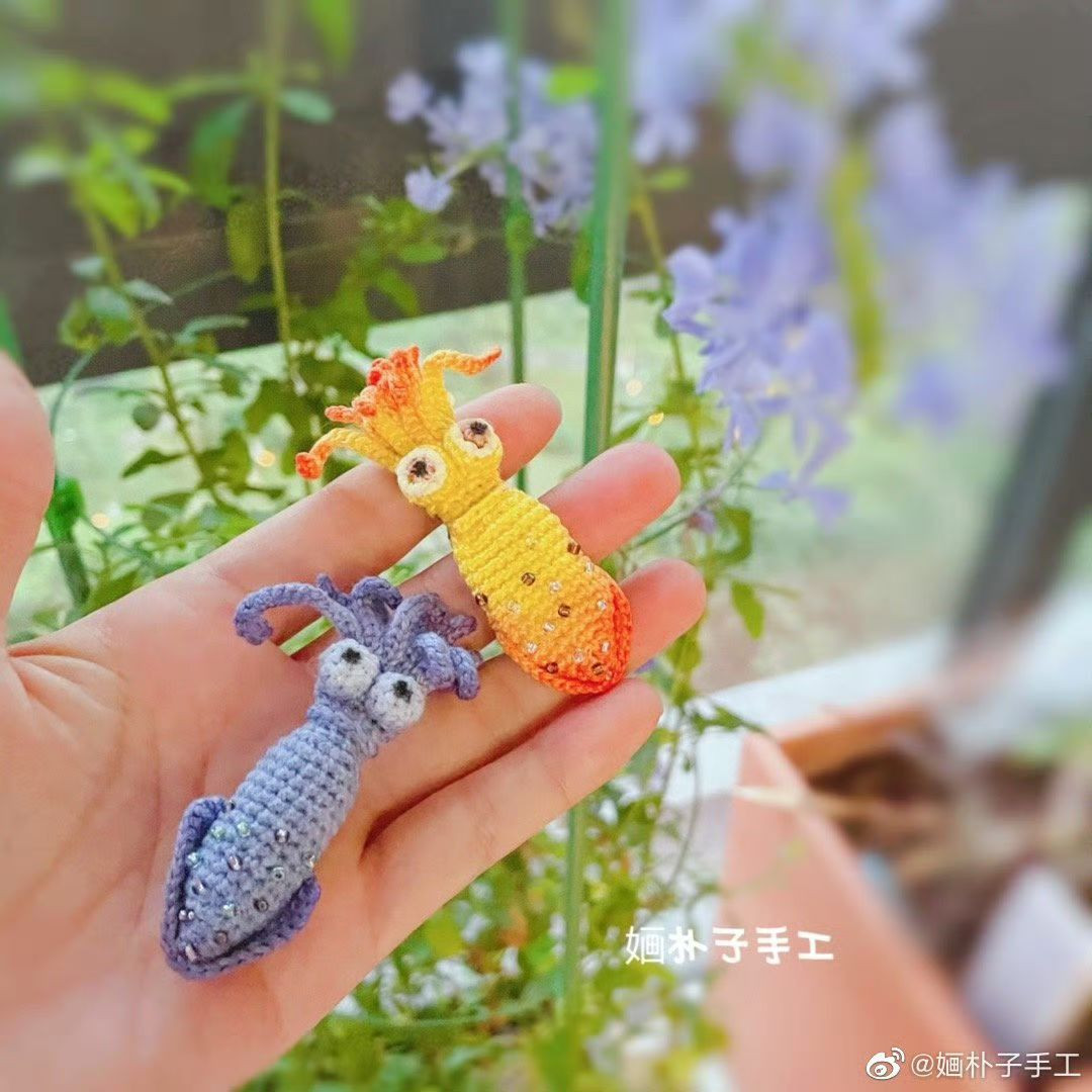 Crochet Squid Hair Clip Pattern Chart