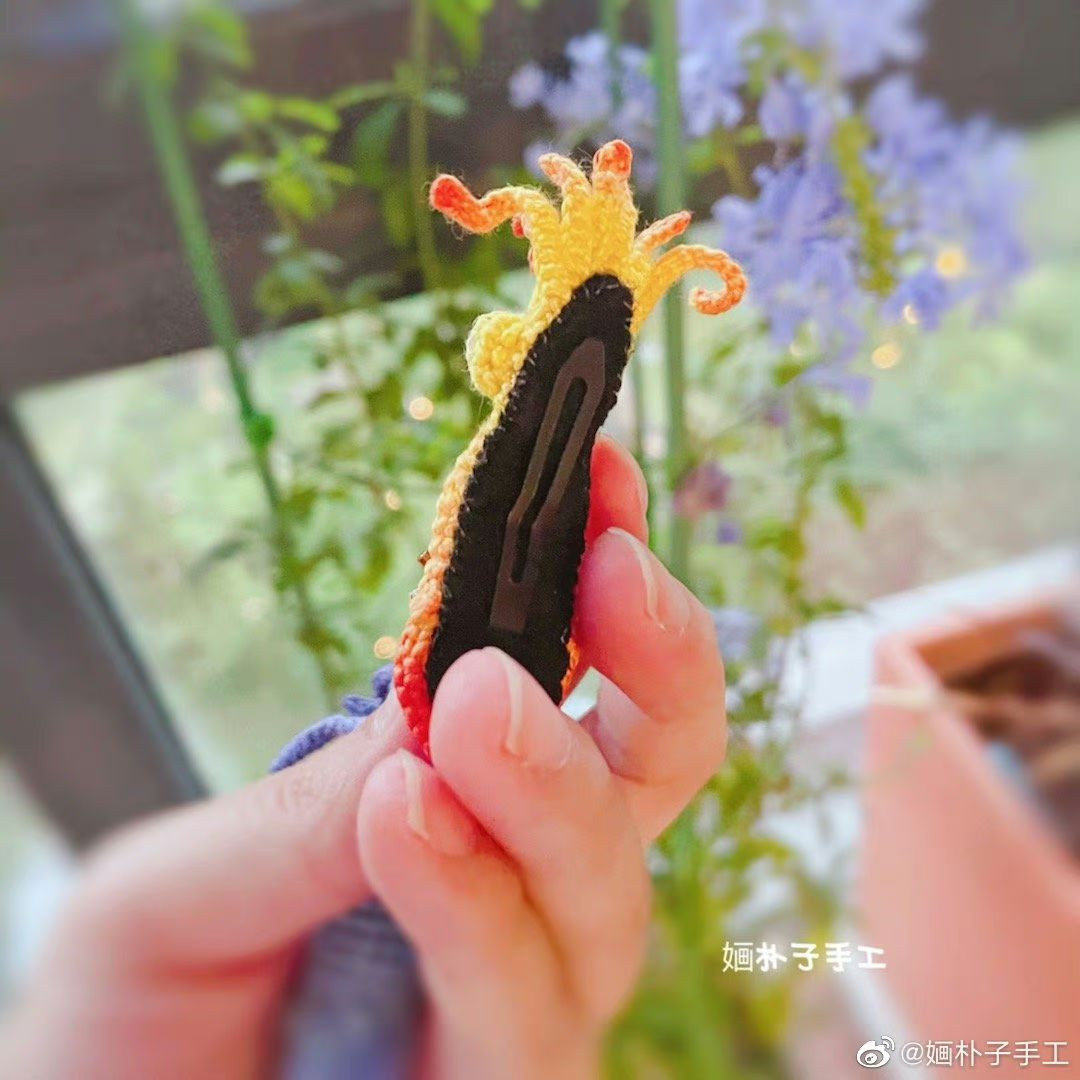 Crochet Squid Hair Clip Pattern Chart