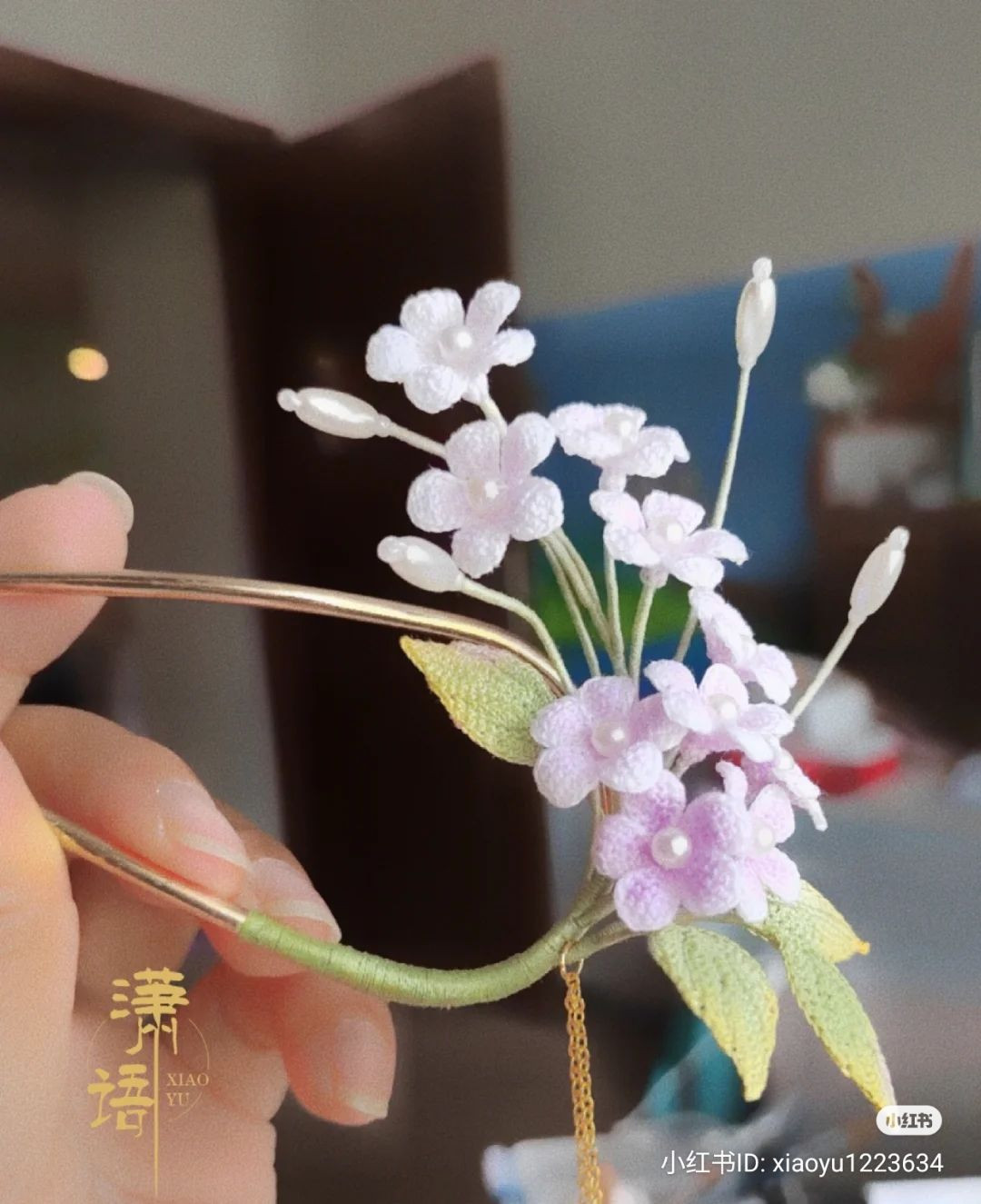 Crochet Star Jasmine Flower Hairpin Pattern Chart