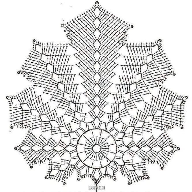 Crochet Star Leaf Doily Pattern Chart and Finished Samples in Green, Beige, and Grey
