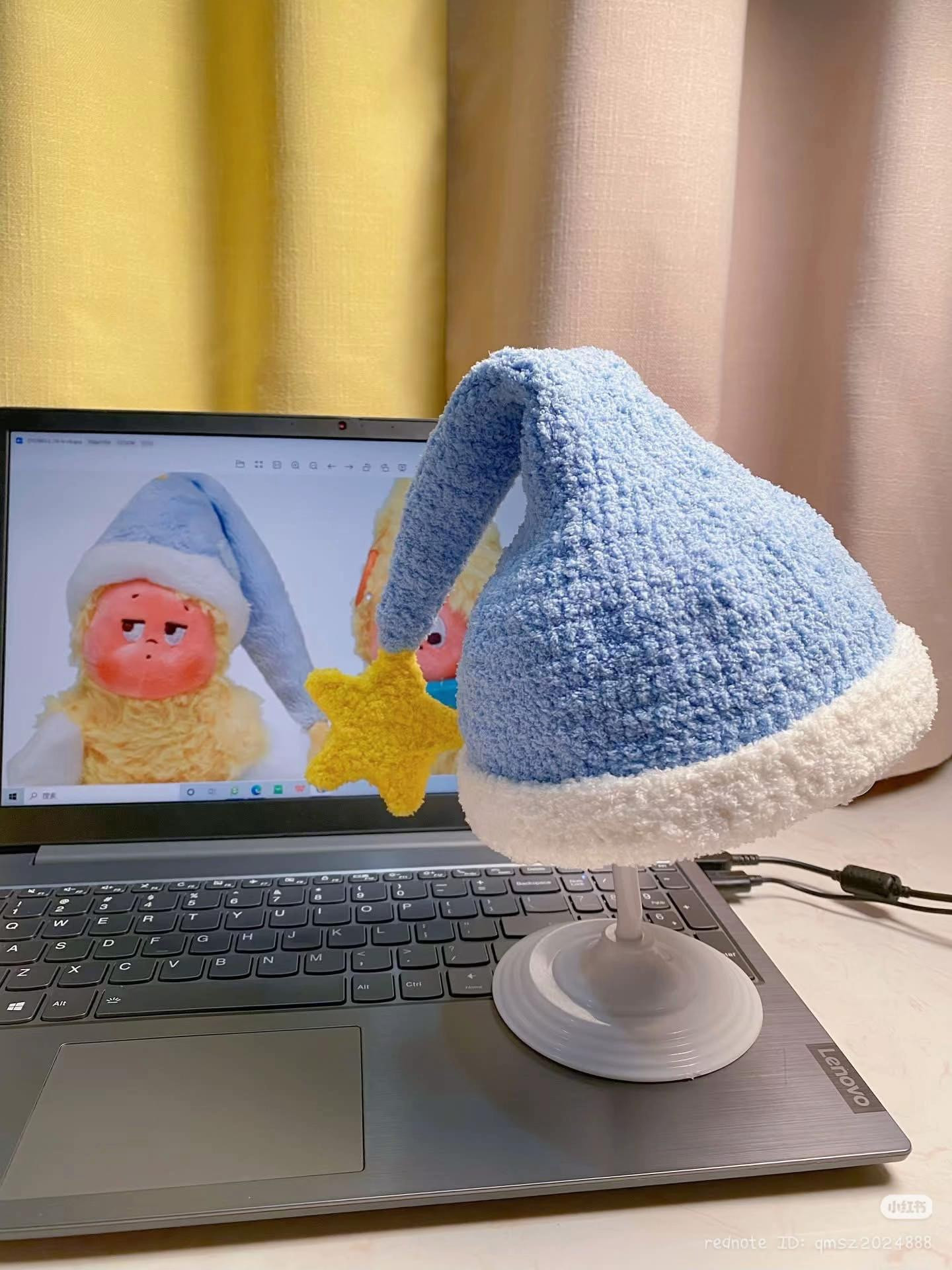 Crochet Star Man Hat Pattern with Yellow Star and Blue Yarn