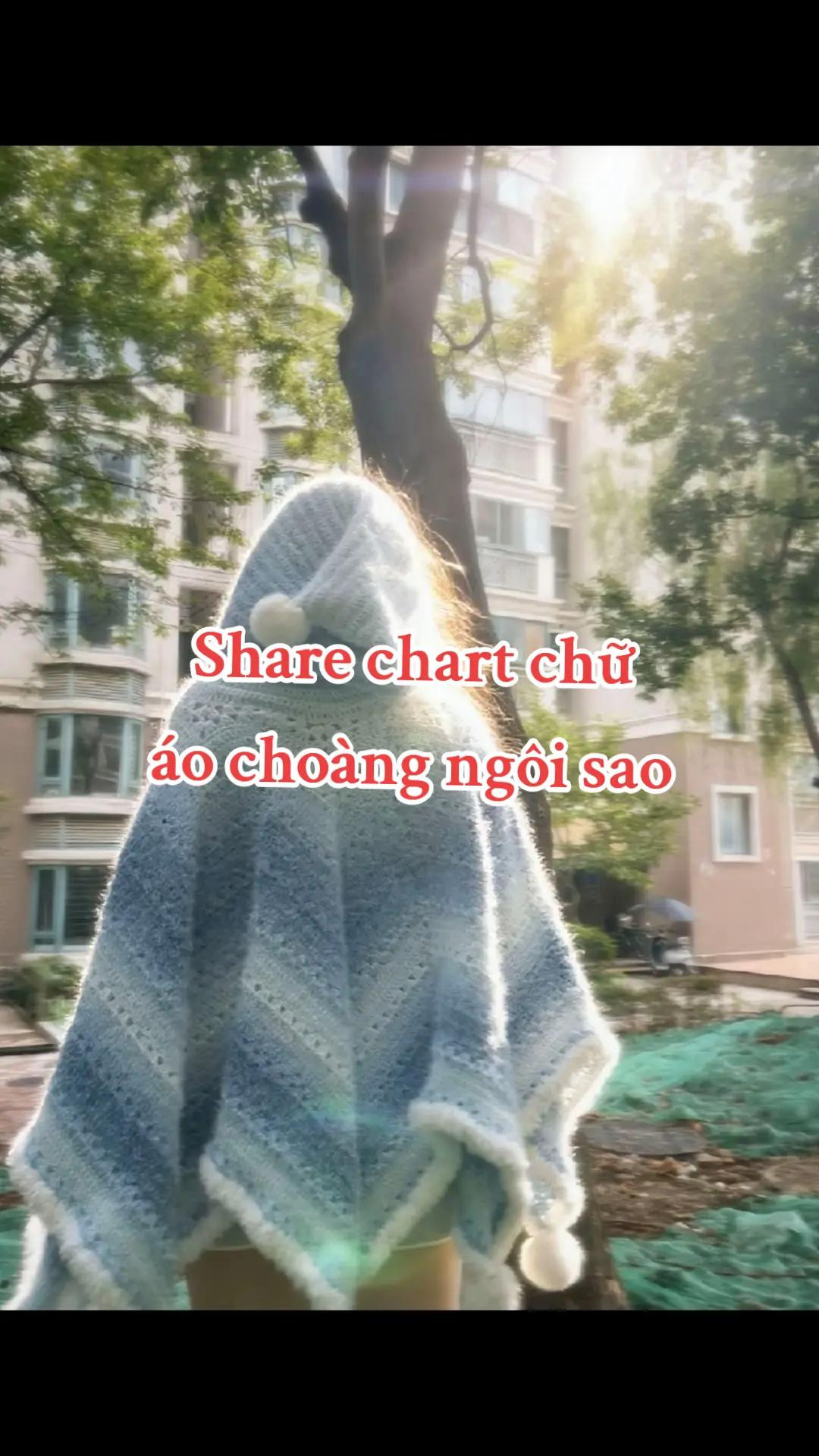 Crochet Starry Cape Hooded Poncho Chart Pattern