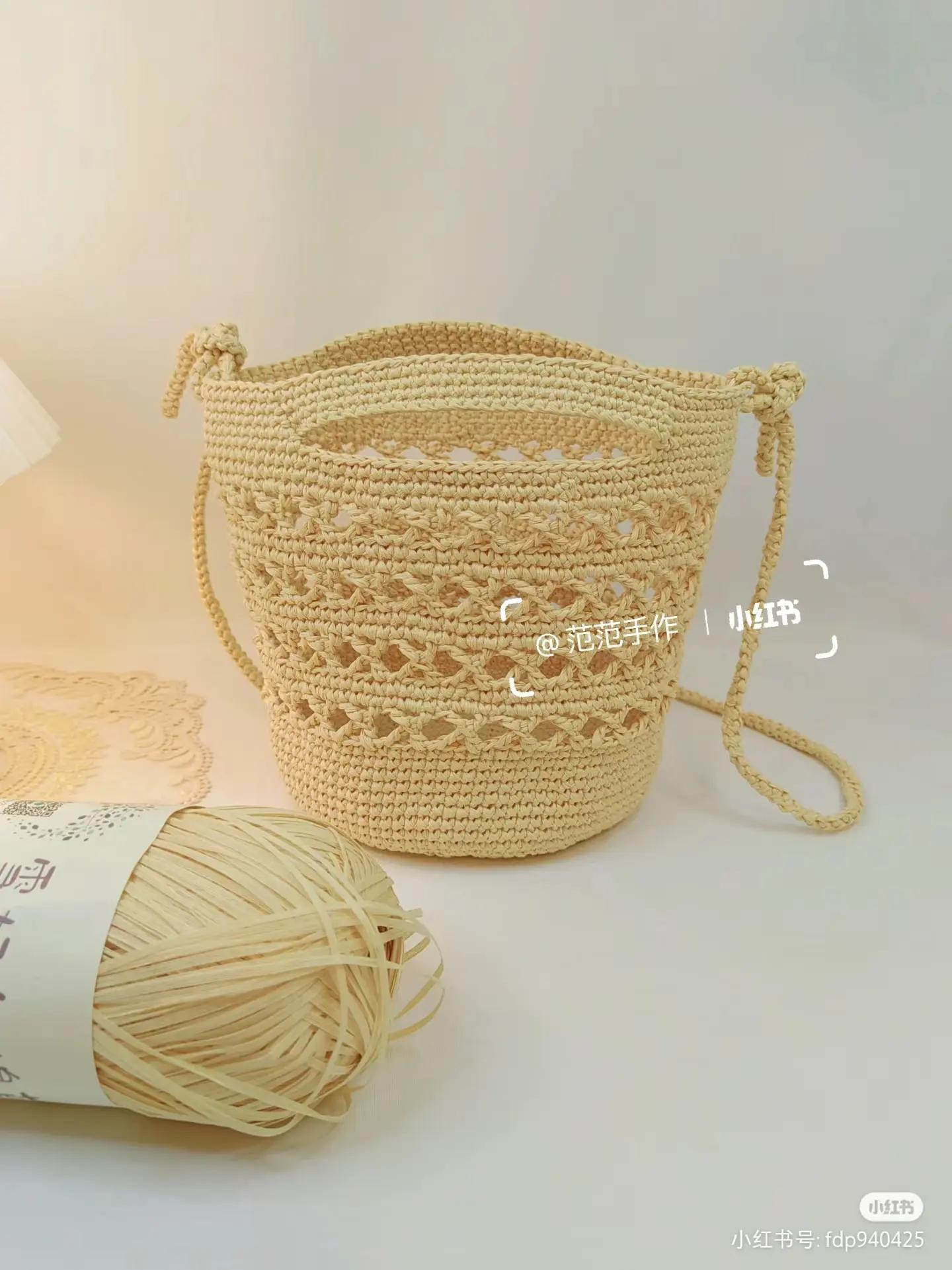 Crochet Straw Bag Pattern Chart with Detailed Instructions