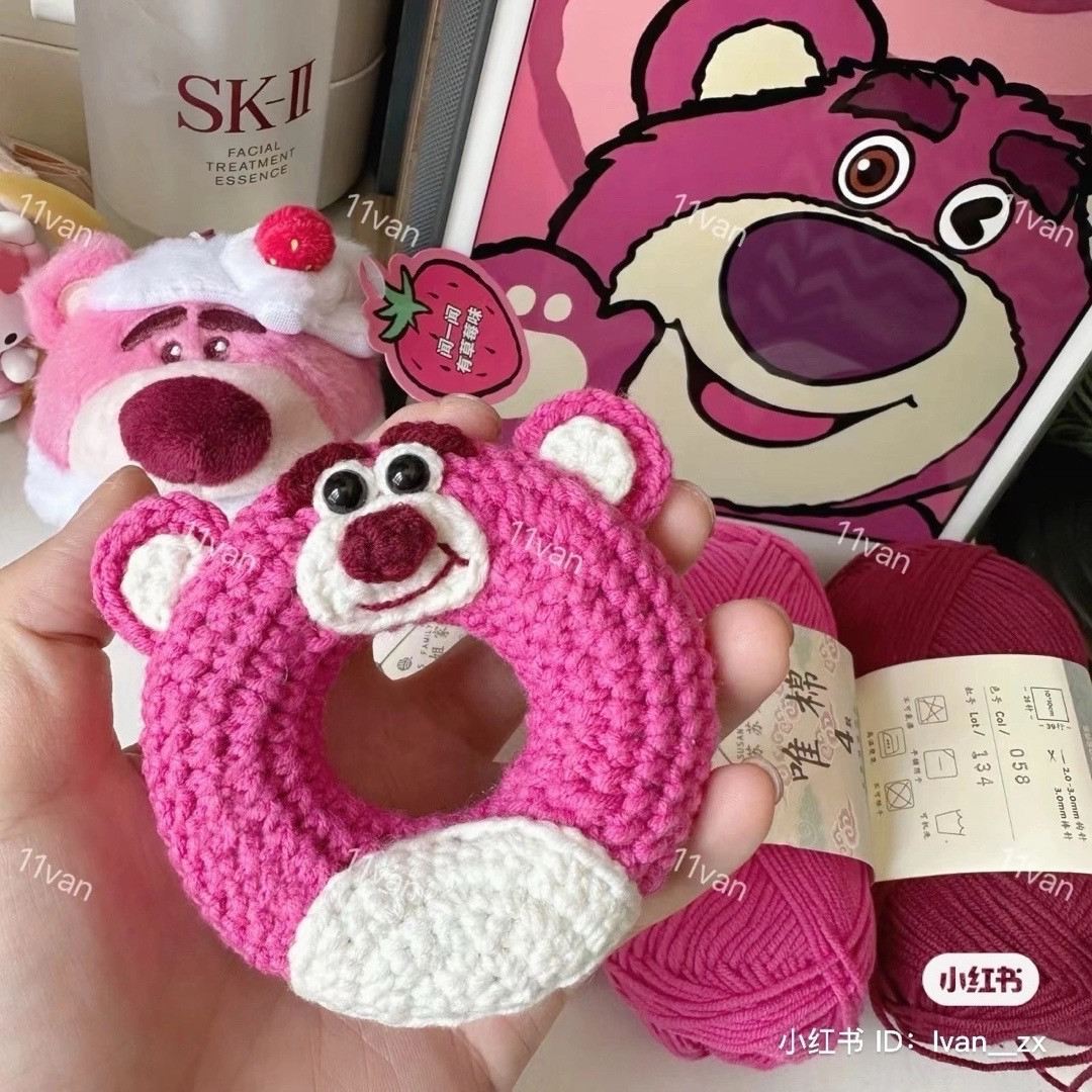 Crochet Strawberry Bear Donut Pattern Chart