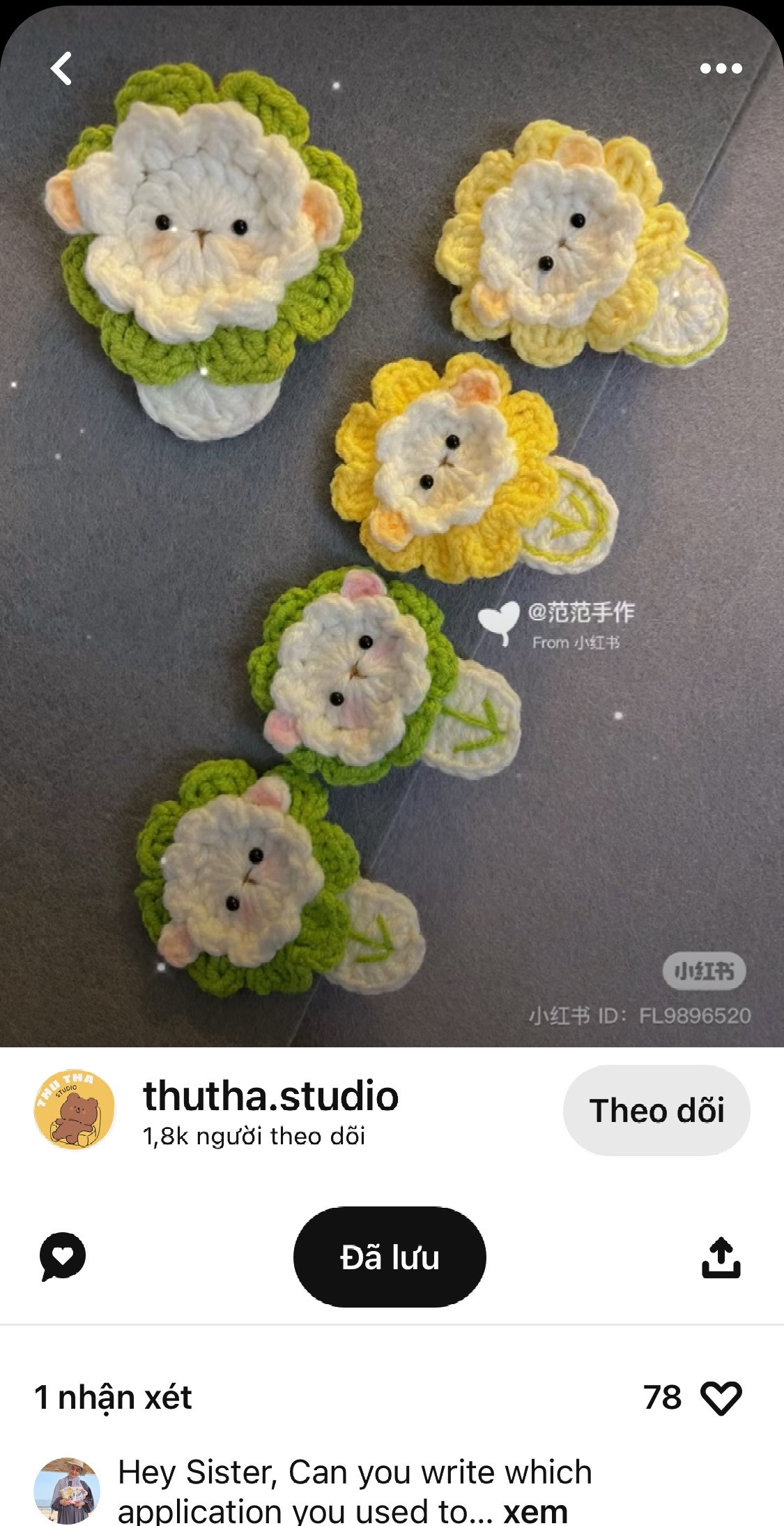 Crochet Strawberry Bow and Flower Hair Clip Chart with Pattern Instructions