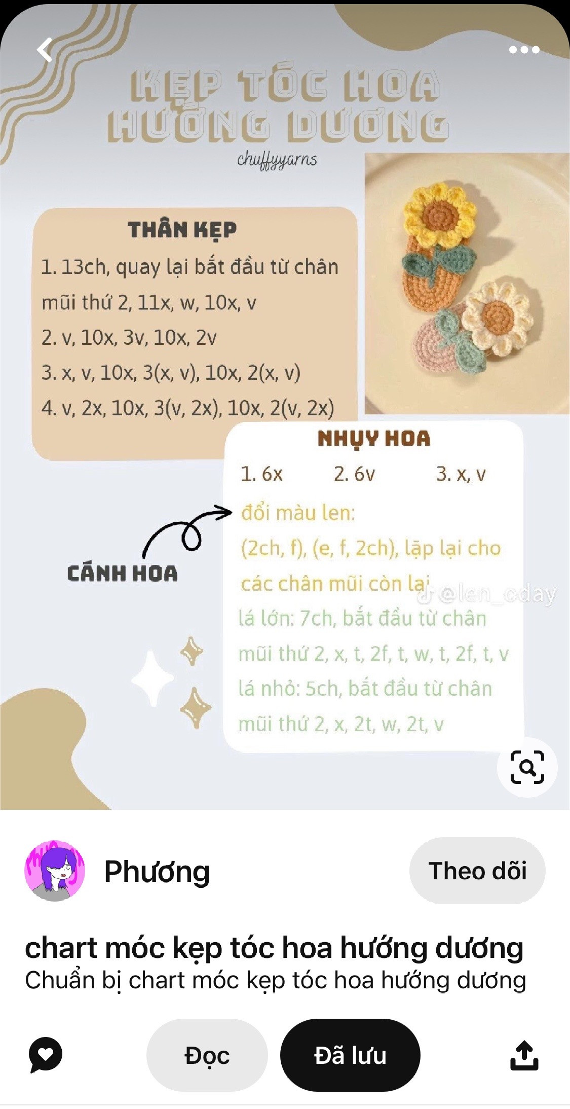 Crochet Strawberry Bow and Flower Hair Clip Chart with Pattern Instructions