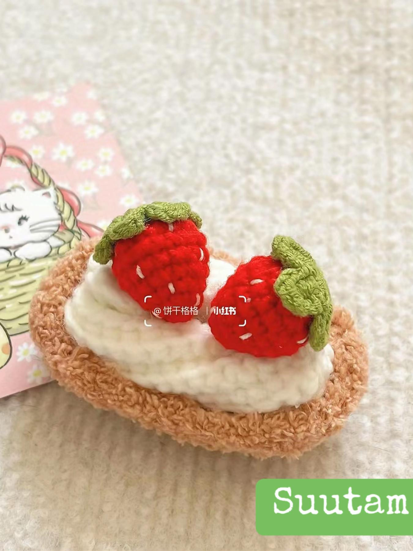 Crochet Strawberry Cream Roll Pattern