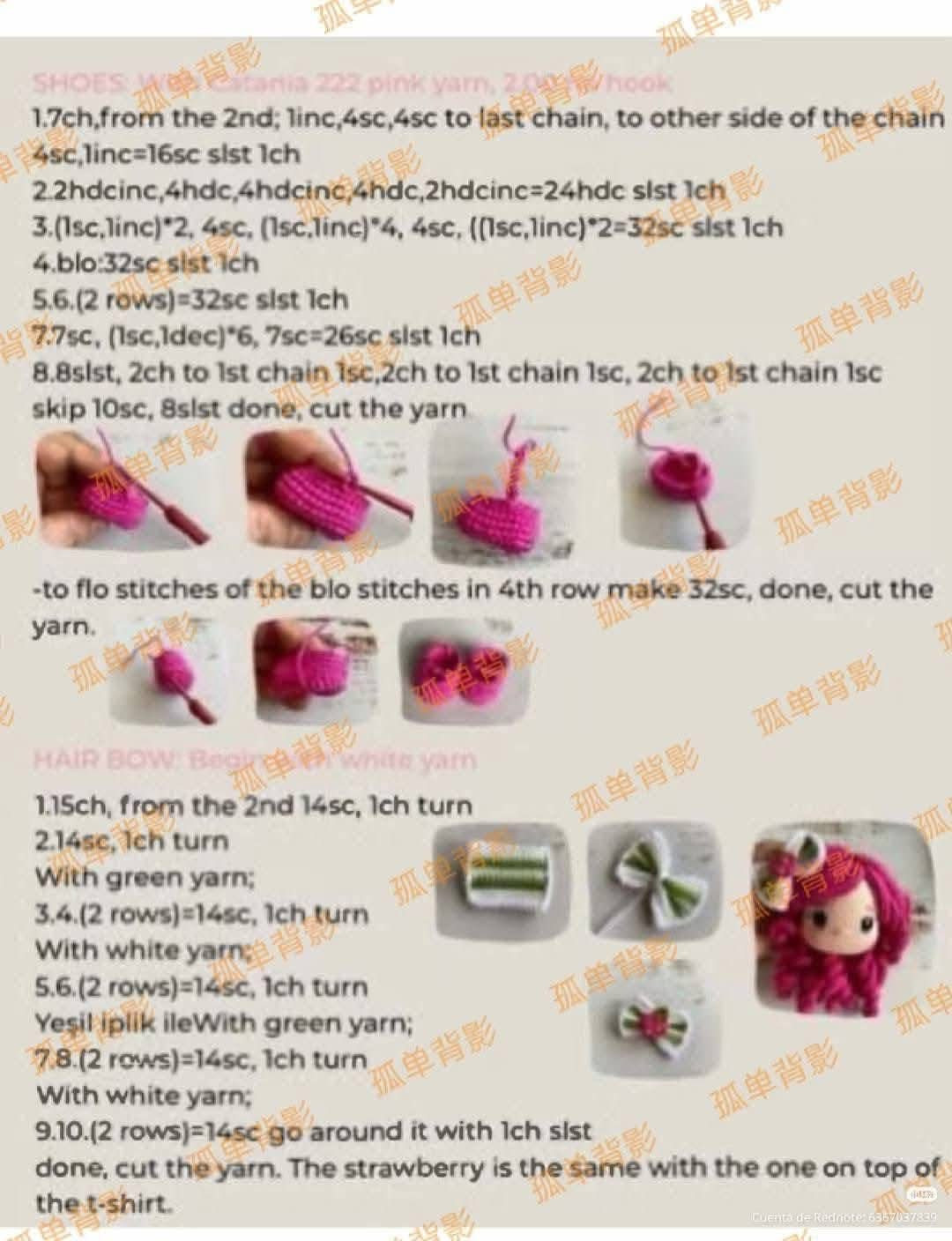 Crochet Strawberry Girl Doll Amigurumi Pattern Tutorial