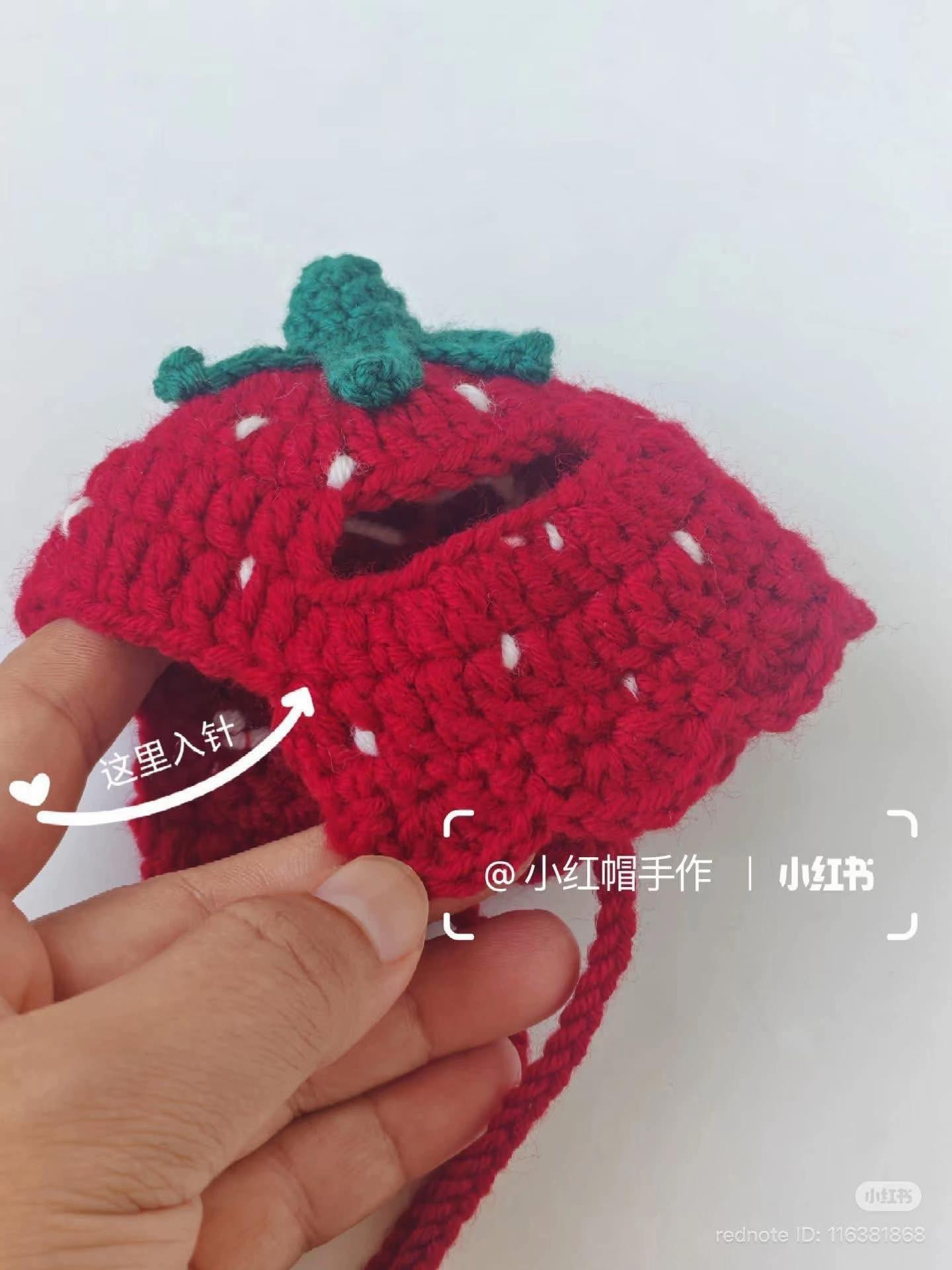 Crochet Strawberry Hat Pattern with Thai Instructions