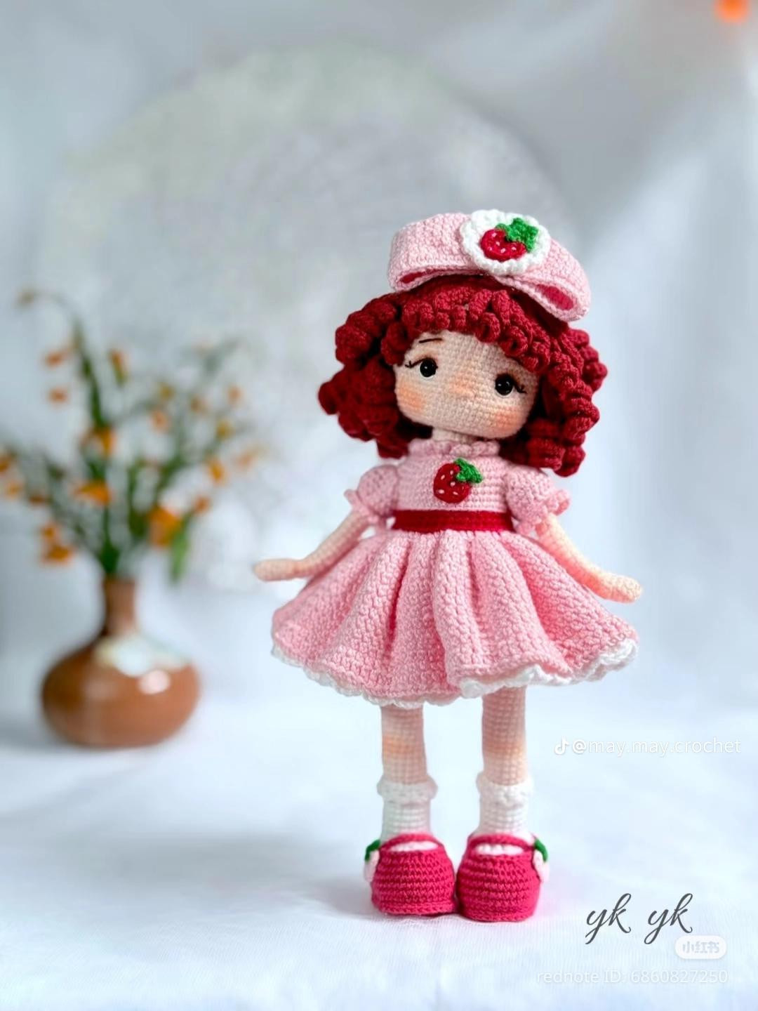 Crochet Strawberry Shortcake Doll Pattern, Amigurumi Tutorial Chart