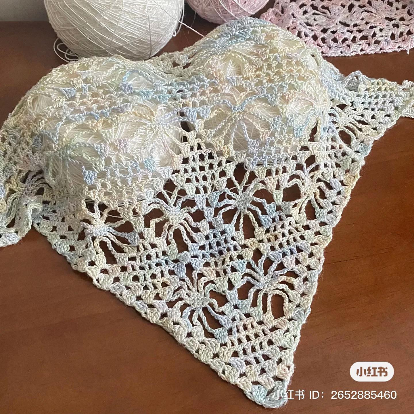Crochet Strawberry Triangle Shawl Pattern Chart
