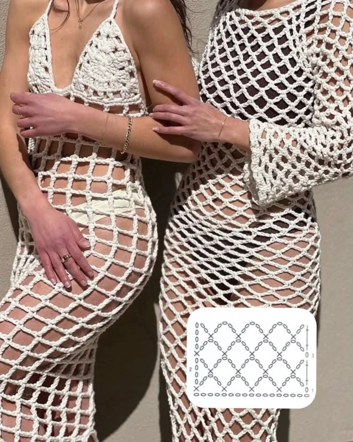 Crochet Summer Dress Patterns: Fishnet and Mesh Stitch Charts for Beach Wear