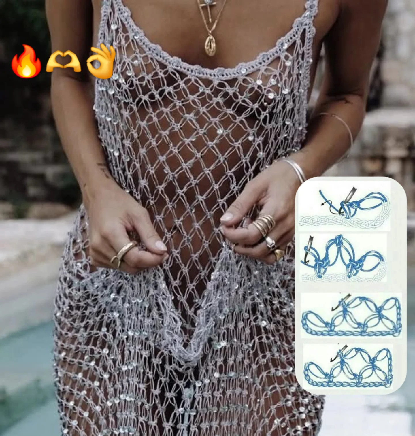Crochet Summer Dress Patterns: Fishnet and Mesh Stitch Charts for Beach Wear